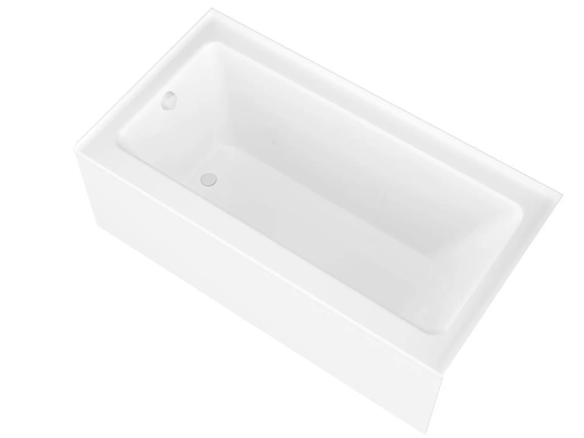 MidWest Tubs Trails 60"W x 30"D x 20"H White Bathtub with Left Drain