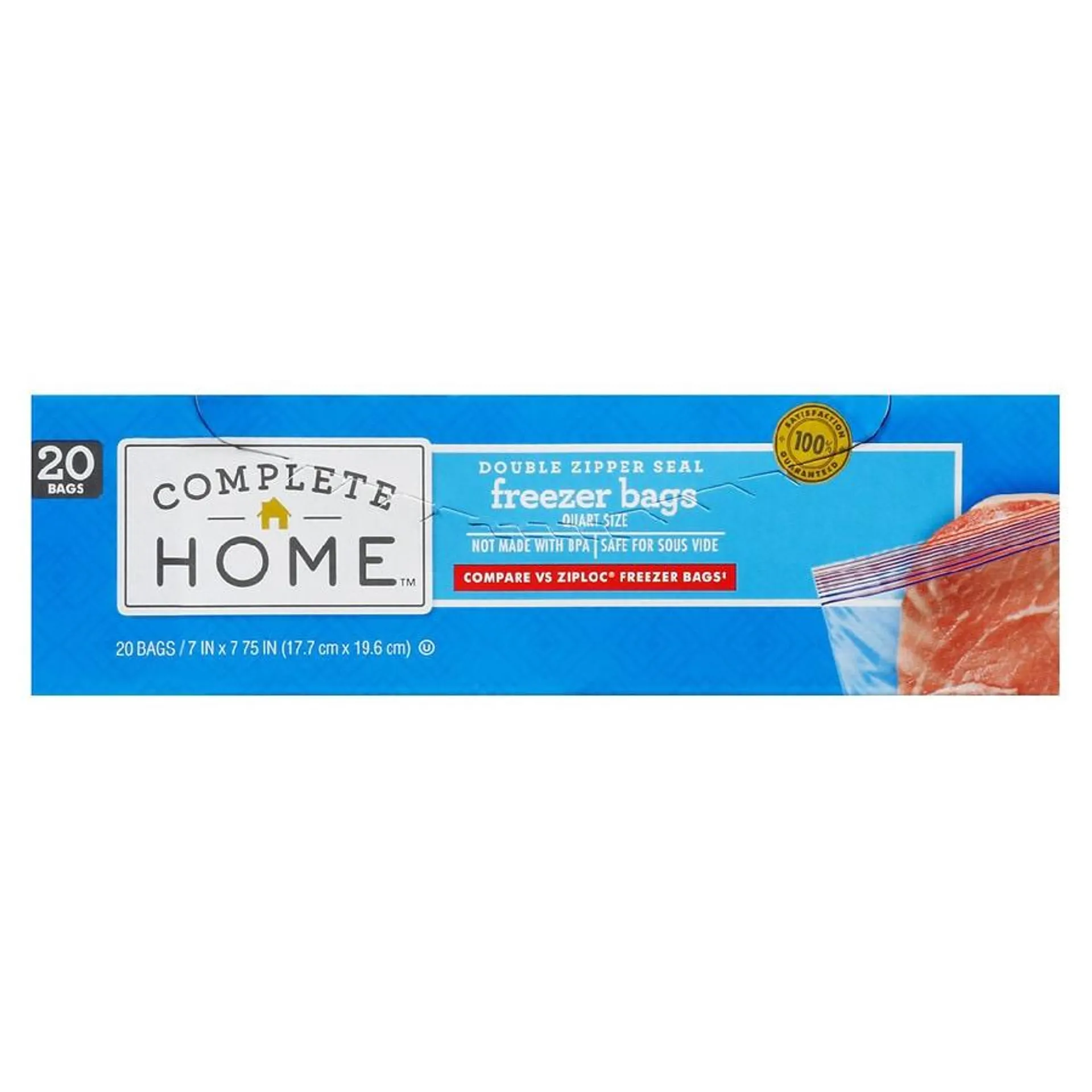 Complete Home Freezer Bag Quart, 20.0 ea