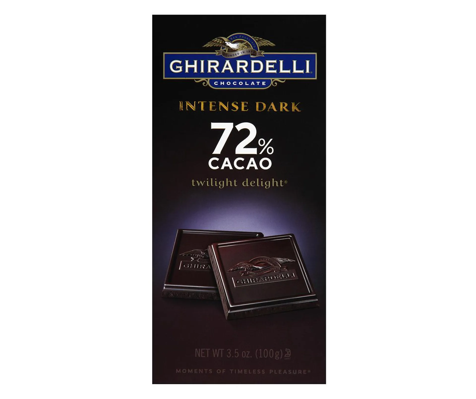 GHIRARDELLI Intense Dark Chocolate Bar, 72% Cacao, 3.5 oz Bar