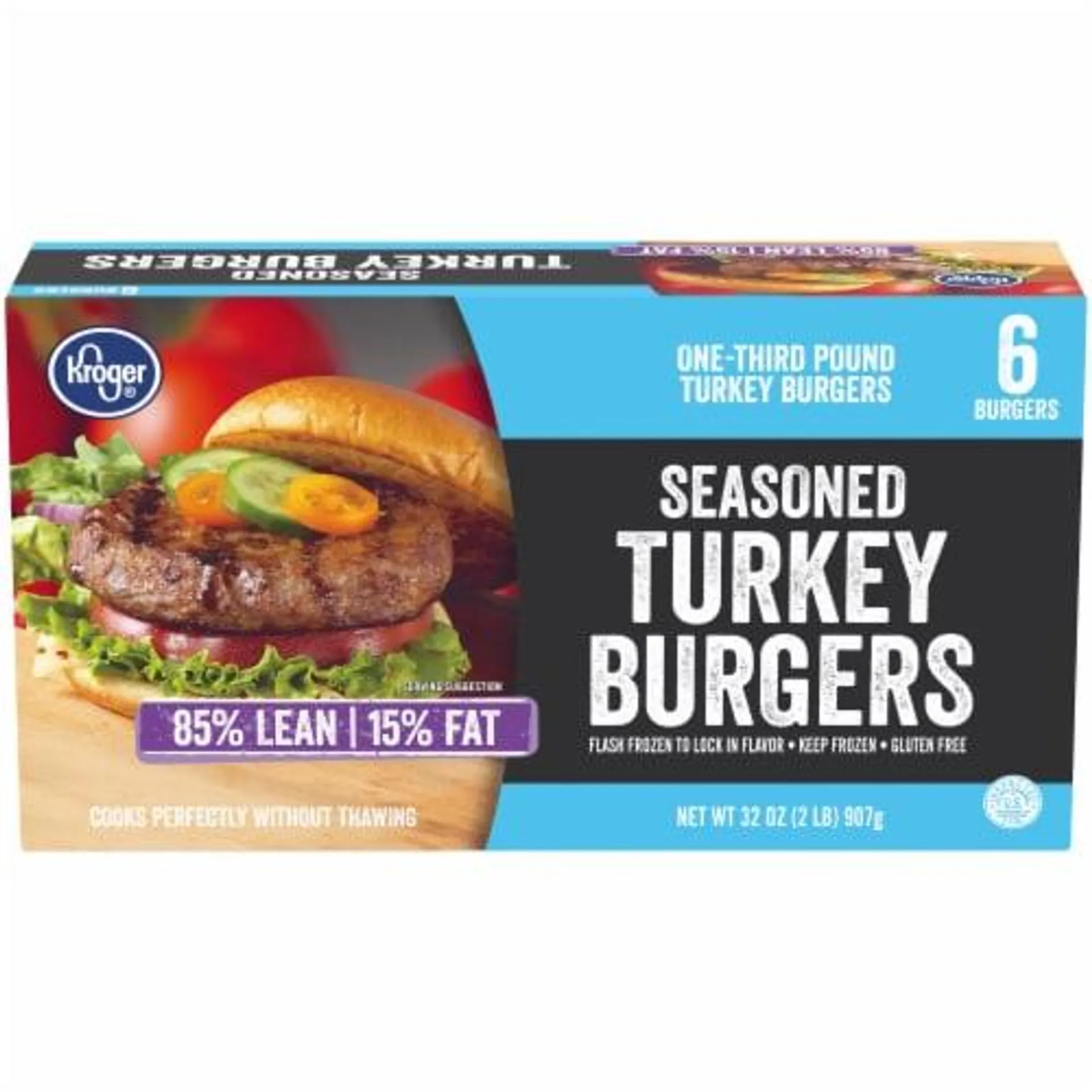 Kroger® 85% Lean Seasoned Turkey Burgers