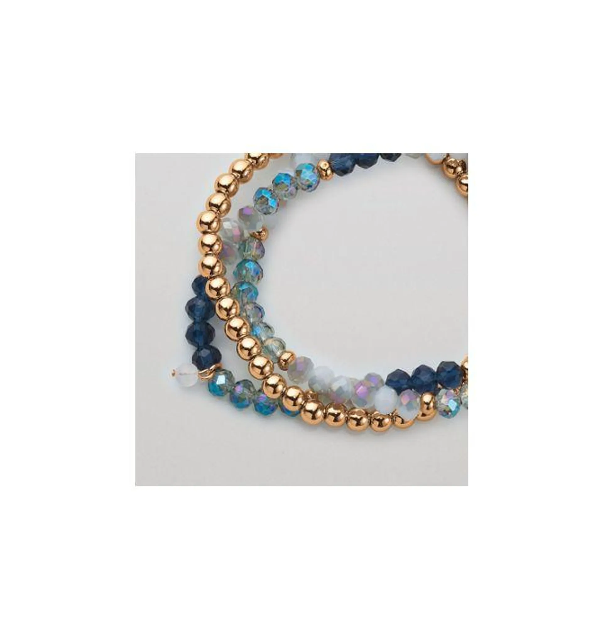 Oceanic Blue Beaded Bracelet Set