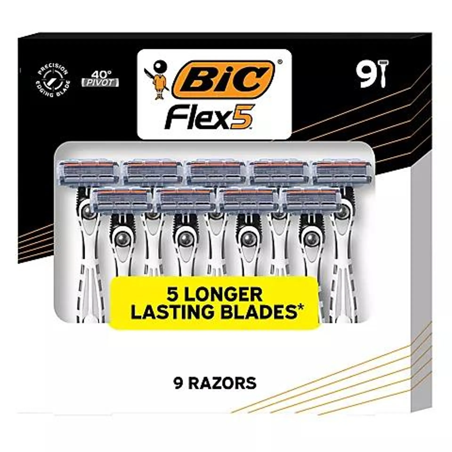 BIC Flex 5 Titanium-Coated Disposable Razor for Men, 9 ct.