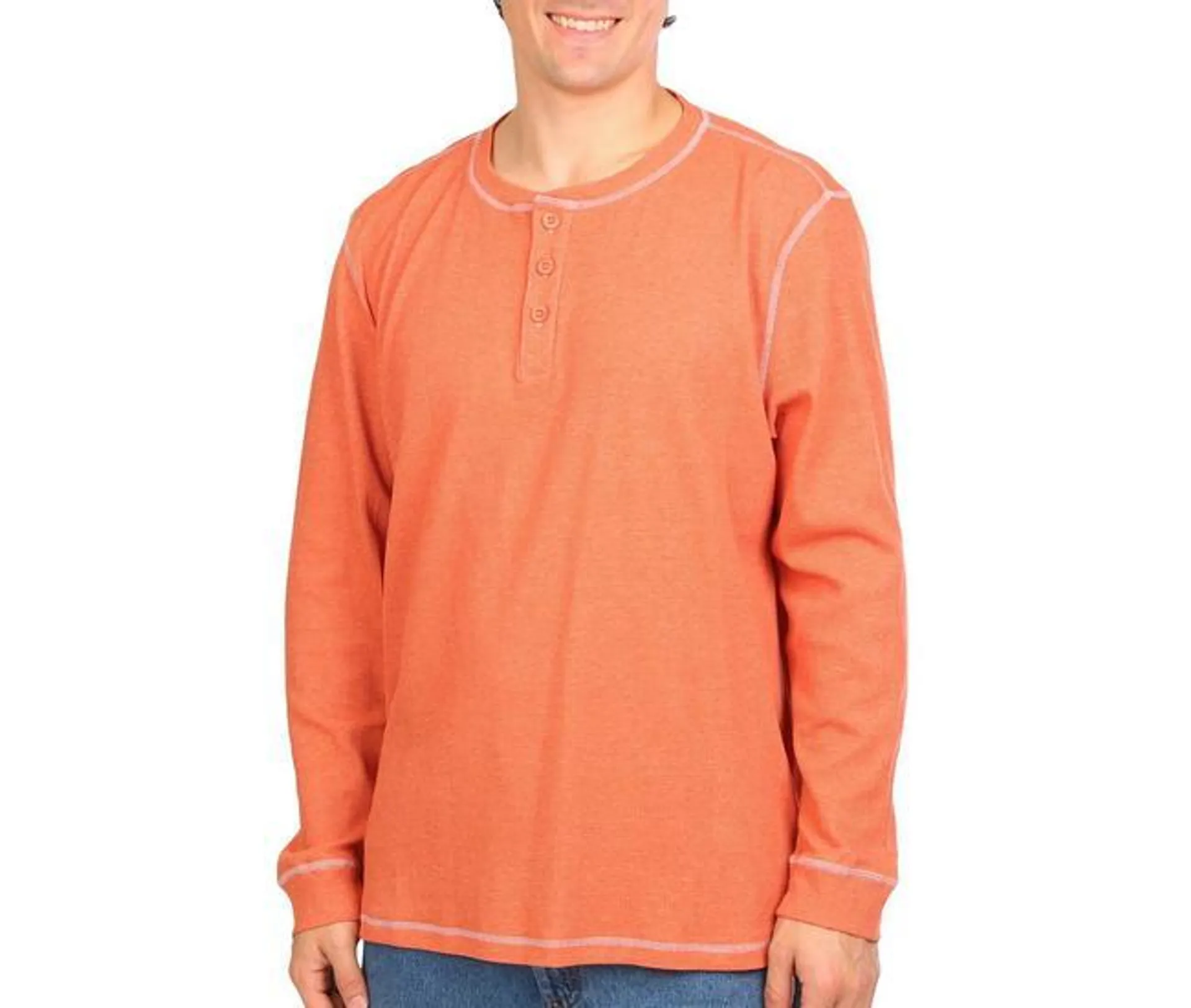 Mens Long Sleeve Henley Top