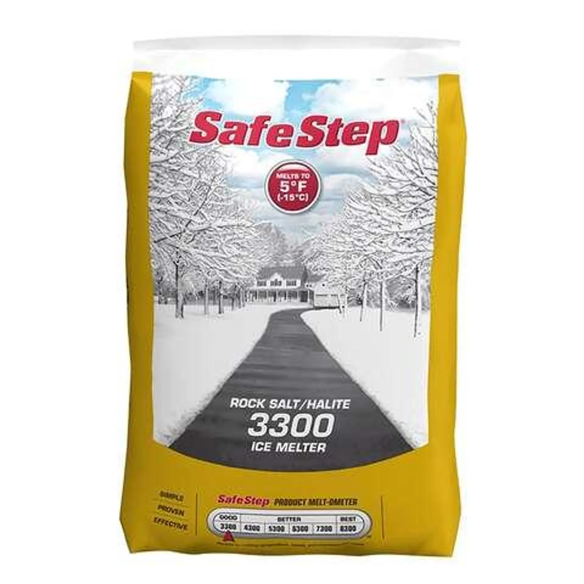 Safe Step 3300 Sodium Chloride Crystal Halite/Rock Salt Ice Melt 50 lb