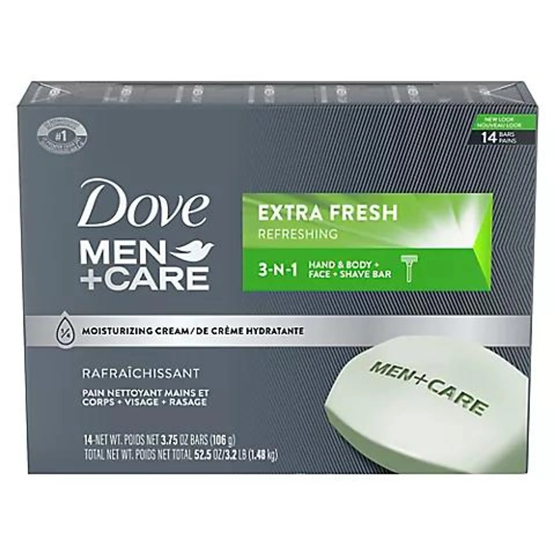 Dove Men + Care Extra Fresh Bar Soap, 14 ct.