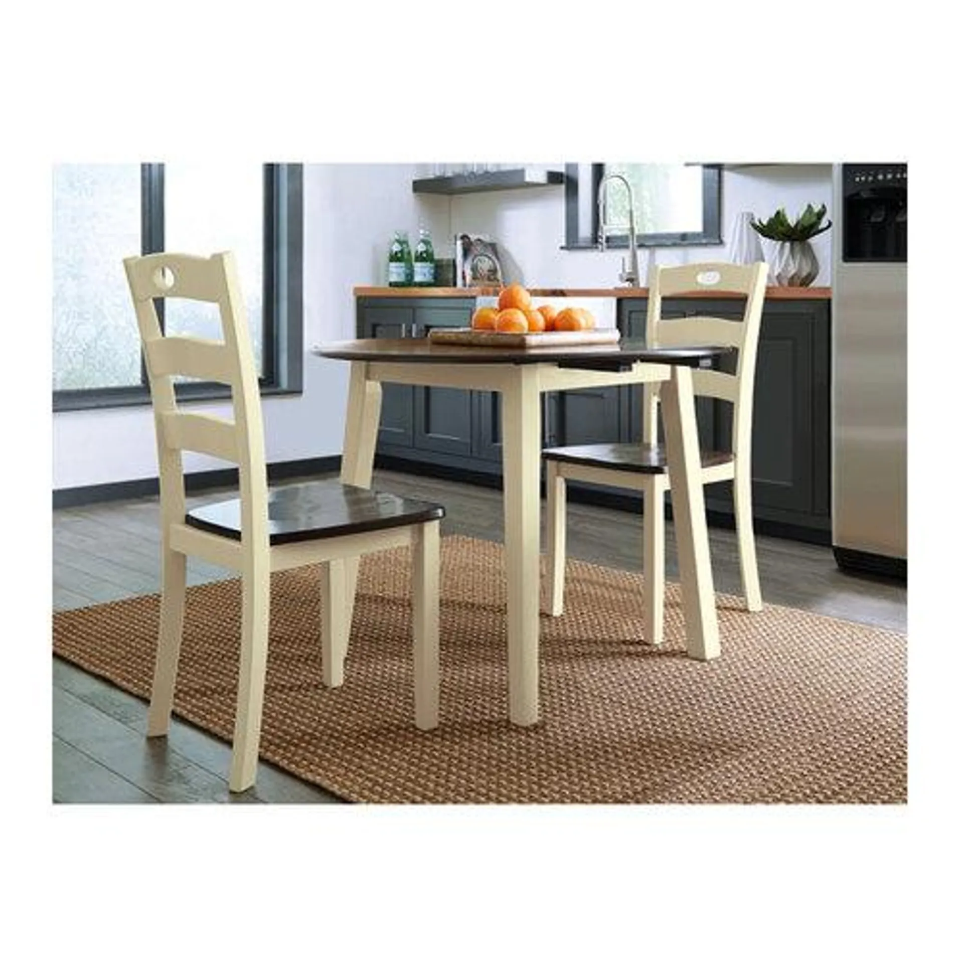 Woodanville Dining Drop Leaf Extendable Table and Two Chairs