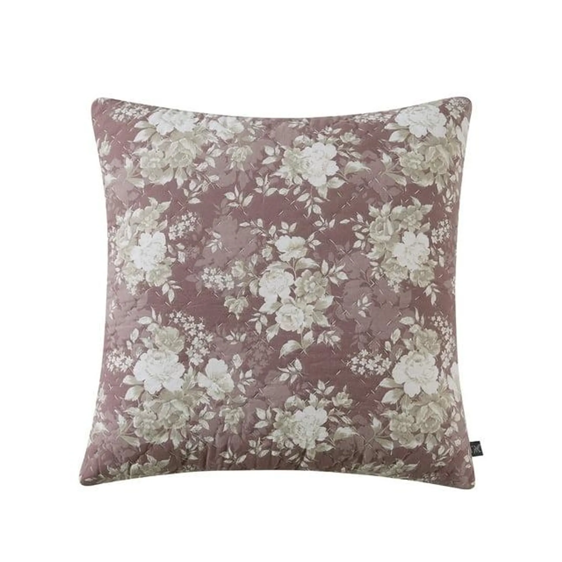 My Texas House 20" x 20" Candace Dusty Mauve Floral Cotton Decorative Pillow