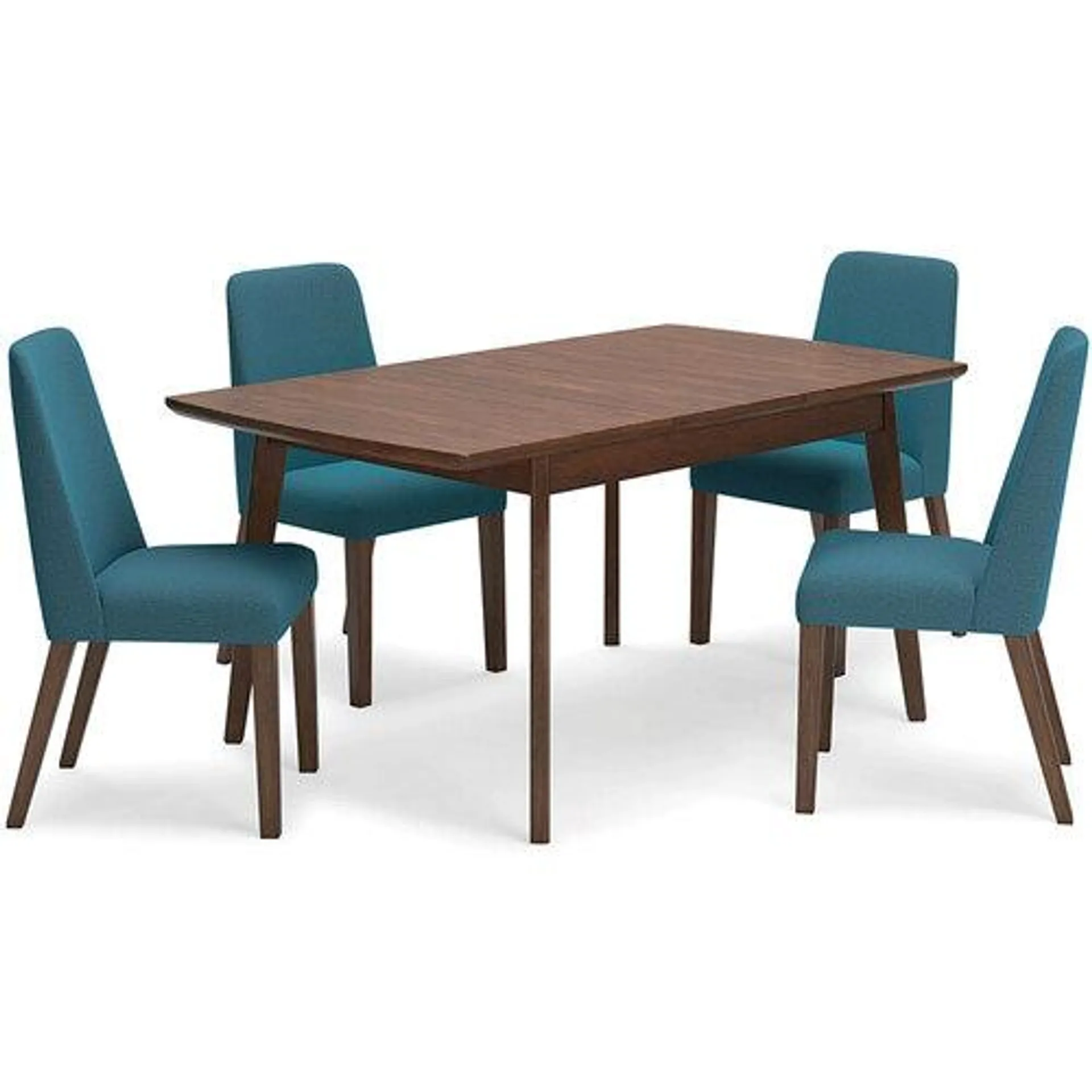 Lyncott Extendable Rectangular Dining Table and 4 Chairs - Blue/Brown