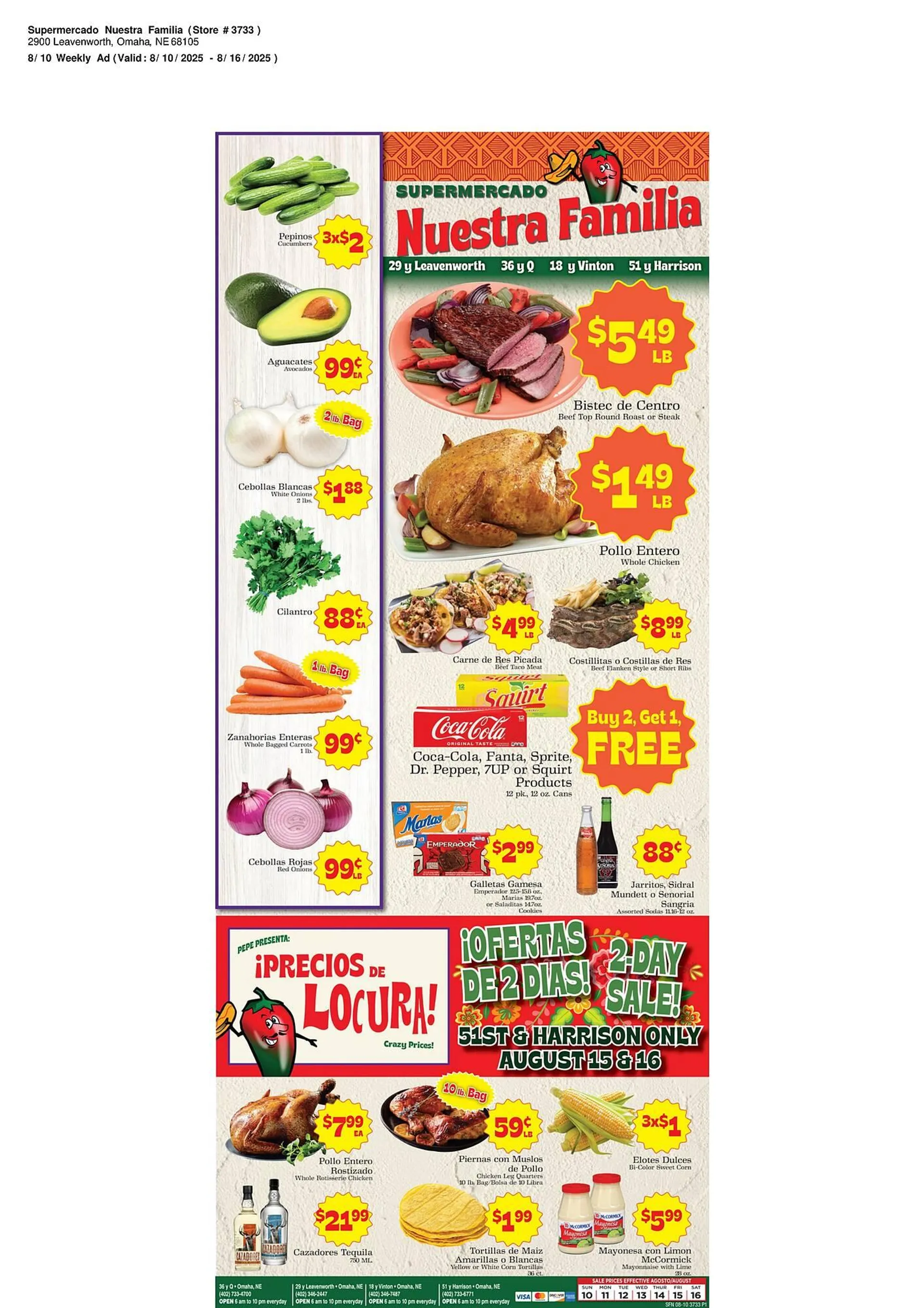 Weekly ad Supermercado Nuestra Familia Weekly Ad from August 10 to August 16 2025 - Page 1