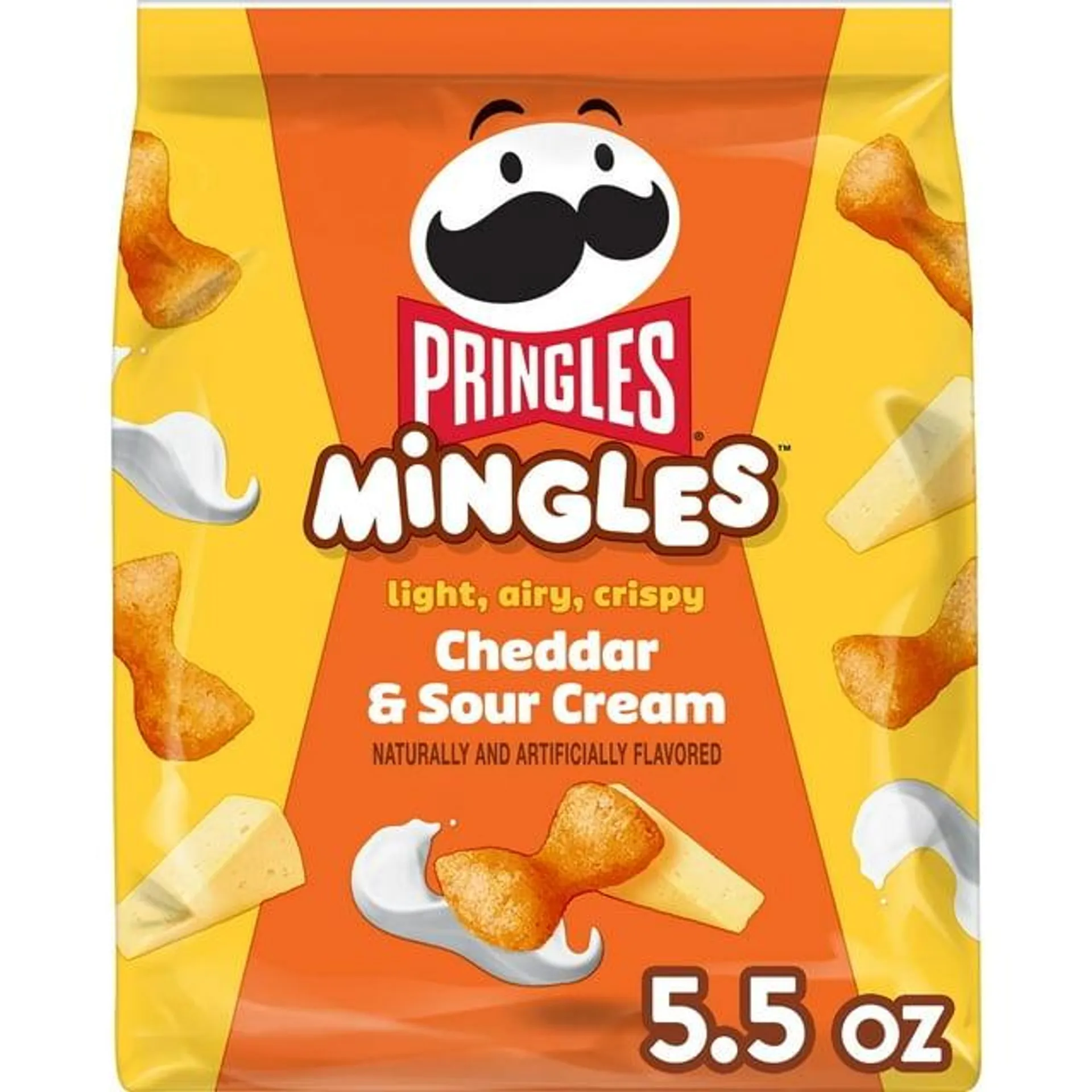 Pringles Mingles, Gluten-Free Cheddar and Sour Cream Puffed Snacks, Cheese Puffs, 5.5 oz