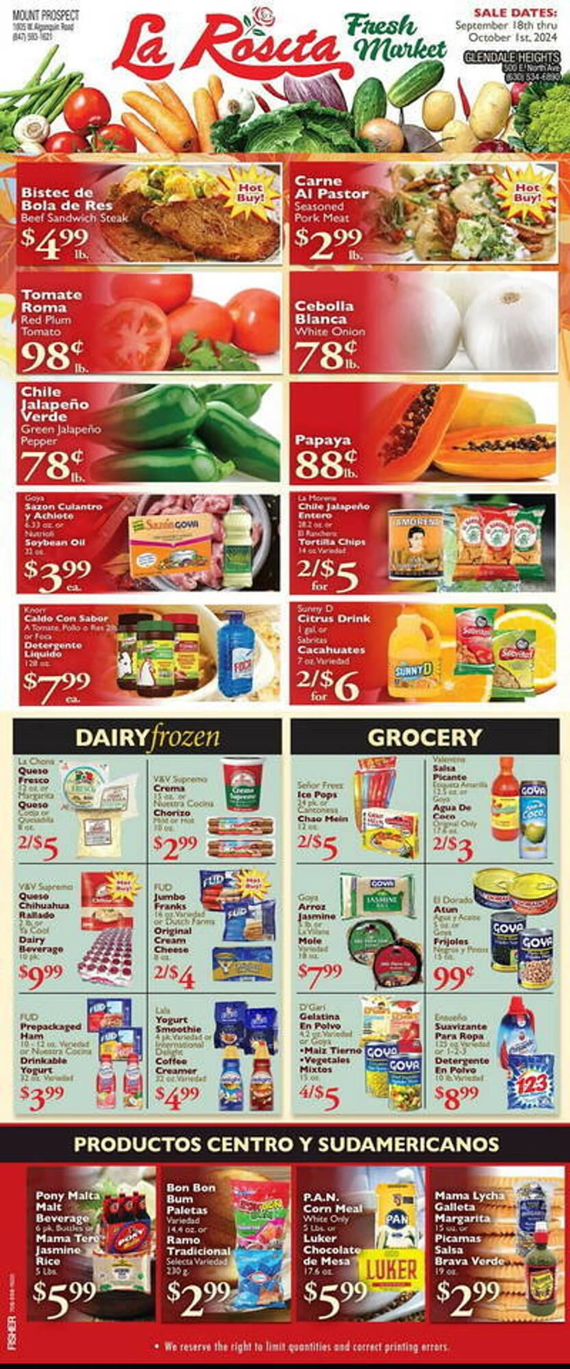 La Rosita Fresh Market Weekly Ad - 1