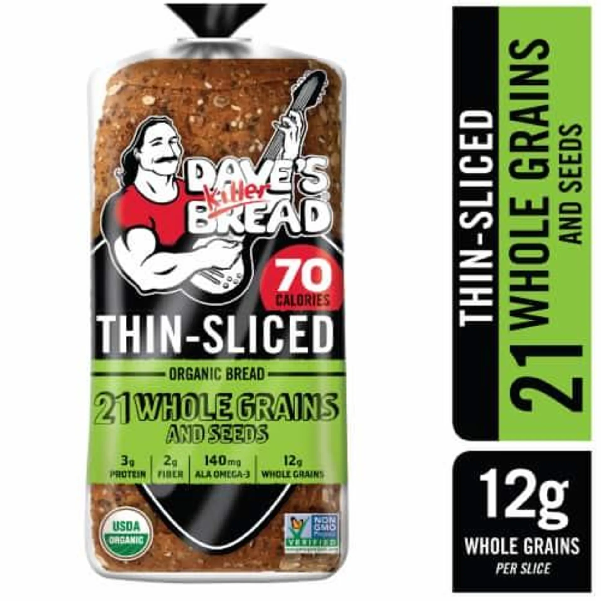 Dave's Killer Bread Organic Thin Sliced 21 Whole Grains and Seeds Bread