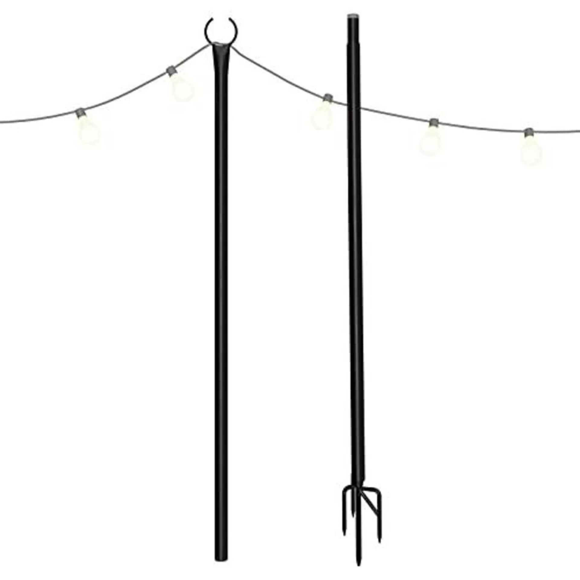 holiday styling string light pole for outdoor string lights - christmas light pole with hooks to hang up led lighting - outsi