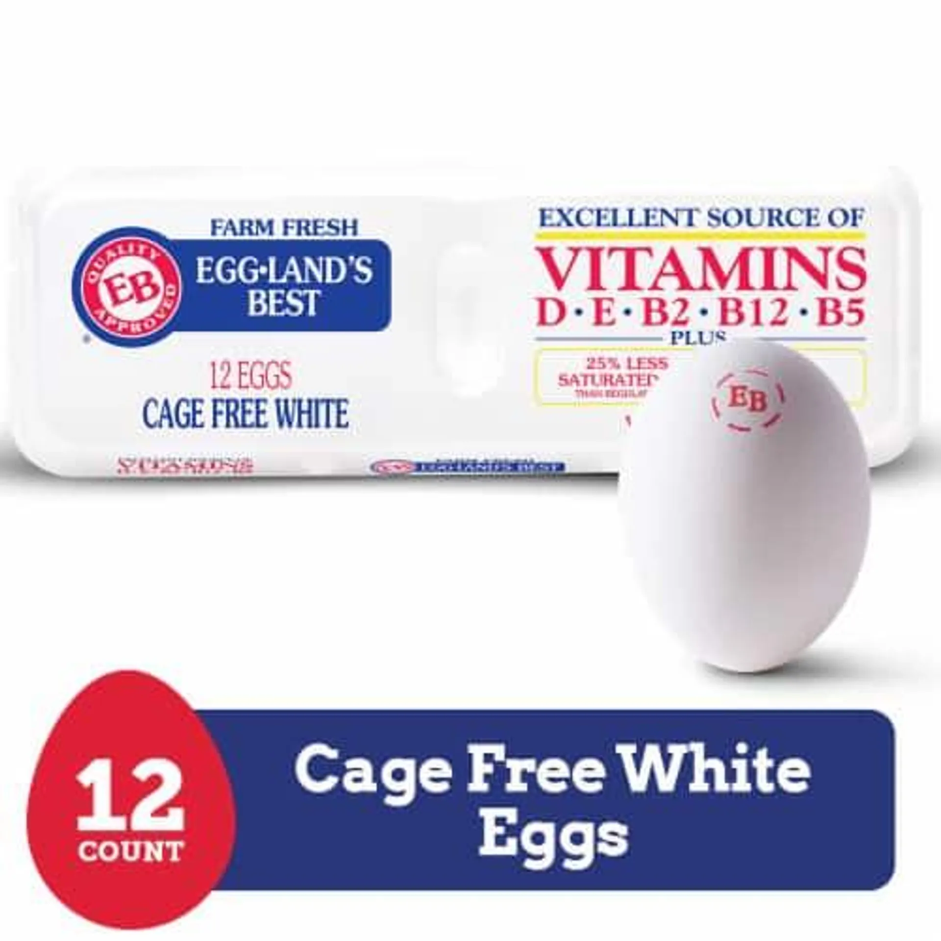 Eggland's Best Cage Free Large White Eggs, 12 count