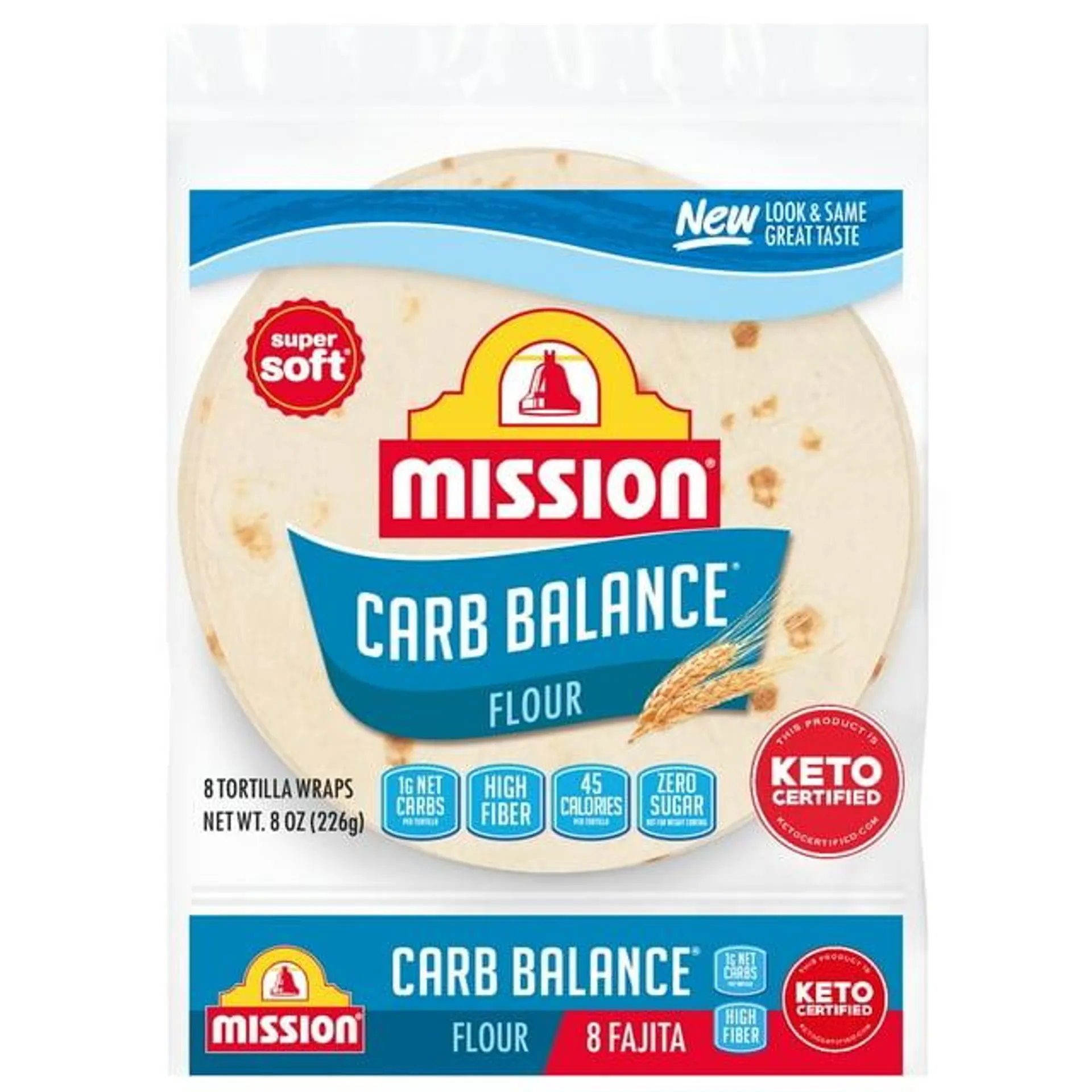 Mission Carb Balance Flour Tortillas, Fajita Size, 8 Count