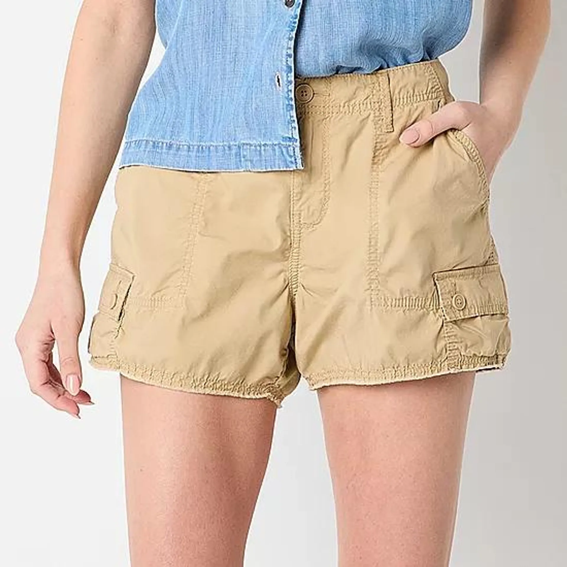 a.n.a Womens Mid Rise Stretch Fabric Cargo Short