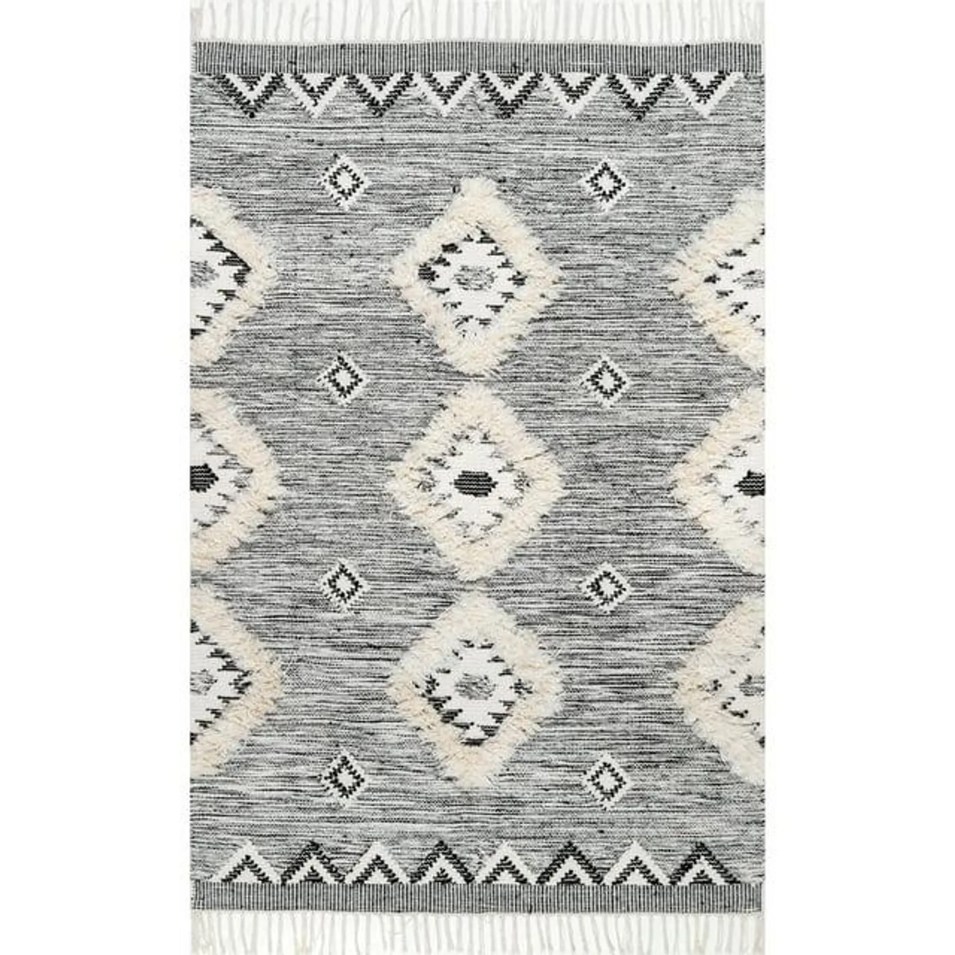 nuLOOM Savannah Moroccan Fringe Area Rug, 5' x 8', Black