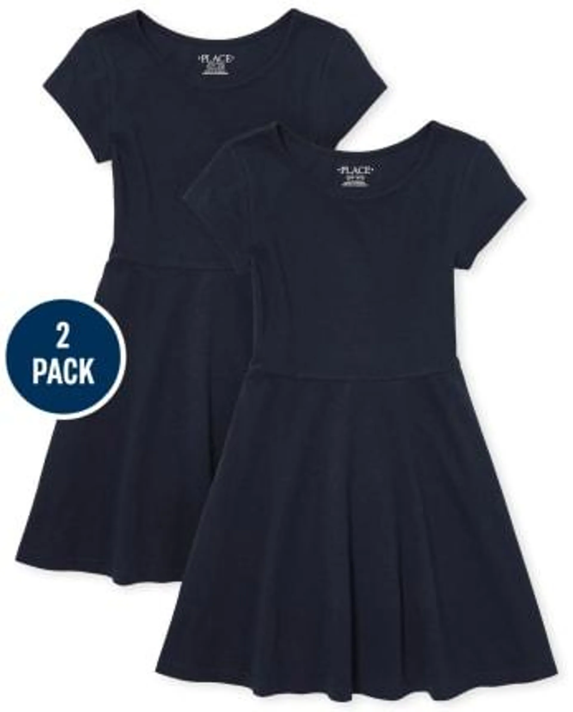 Vestido skater de uniforme para niña, paquete de 2 - tidal