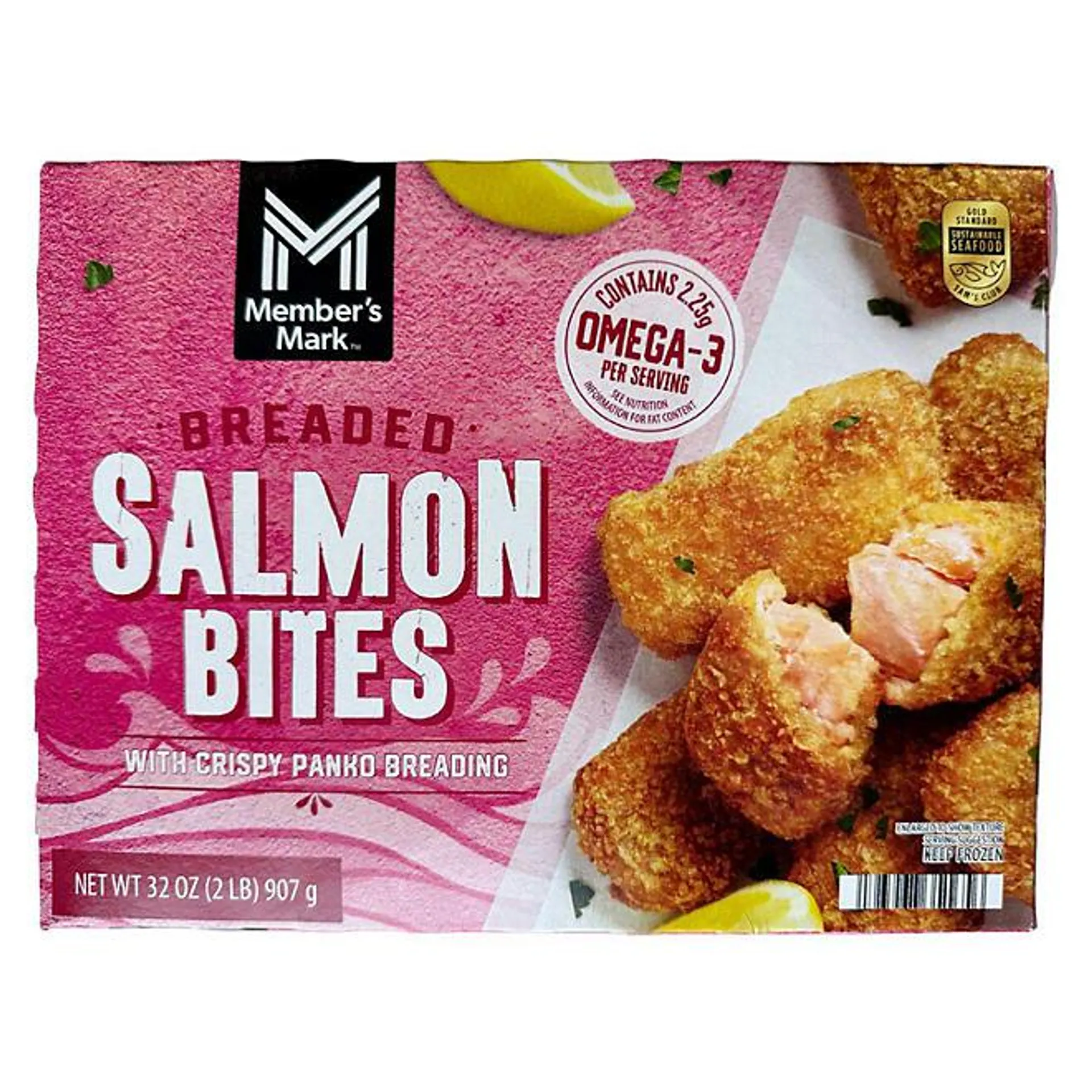 Member's Mark Breaded Salmon Bites, Frozen, 2 lbs.