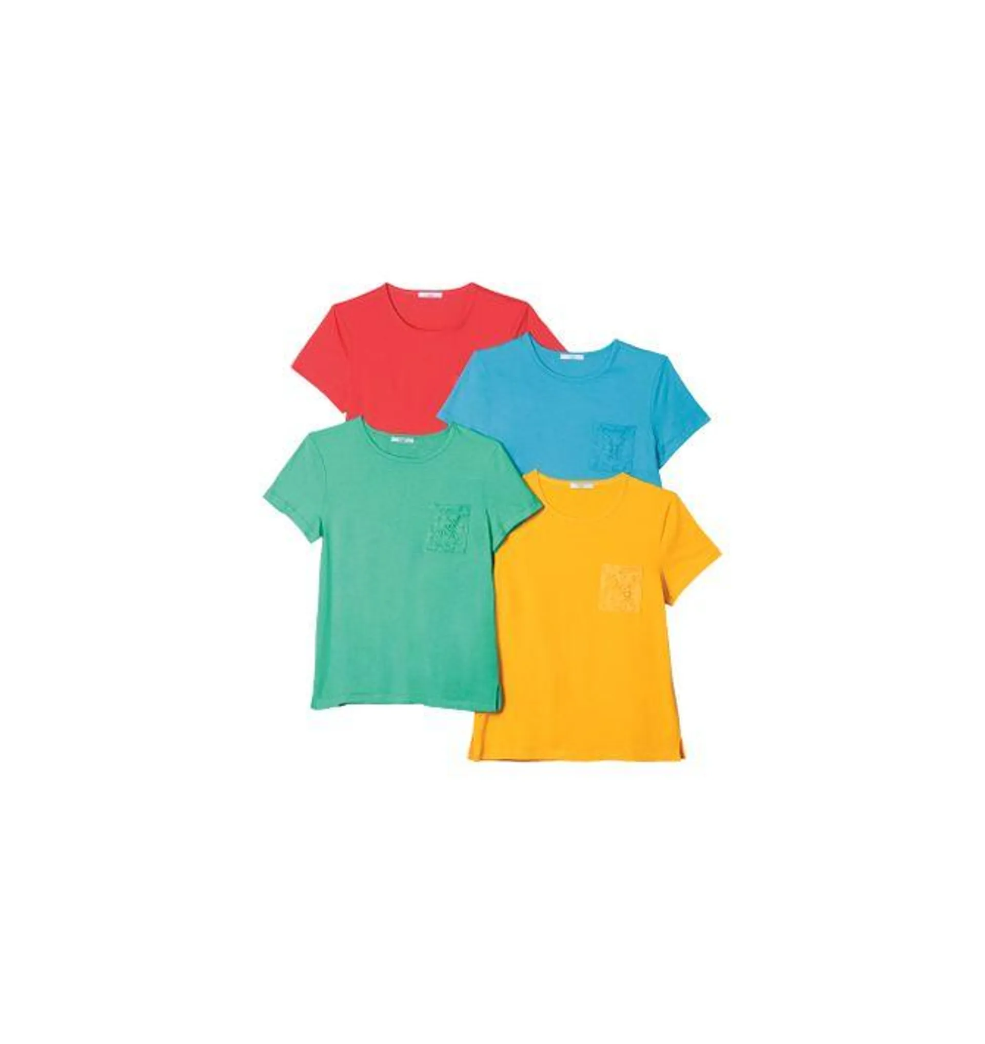 4 Pack Lace Pocket Tees