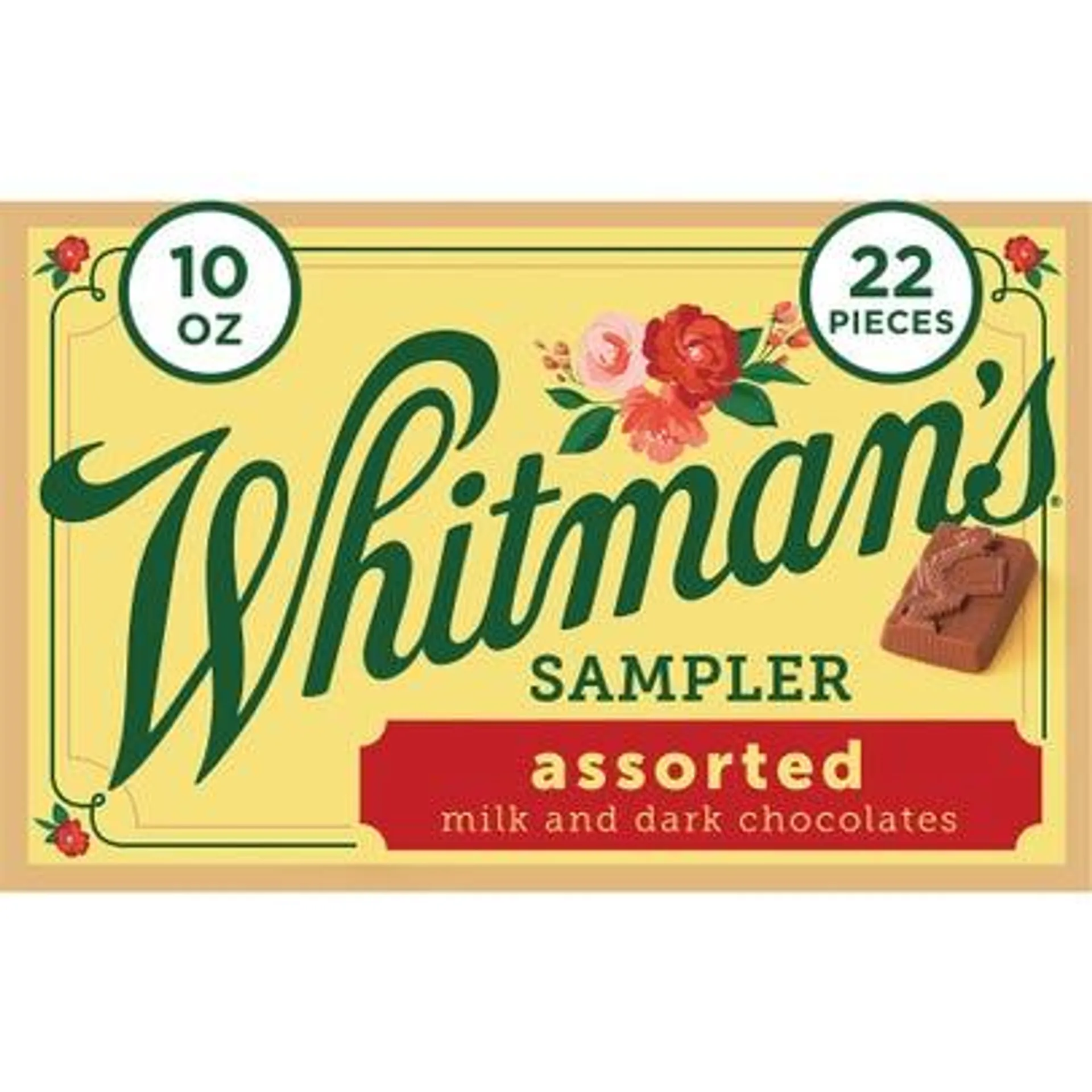 Whitman's Sampler Assorted Milk & Dark Chocolate Gift Box - 10 oz