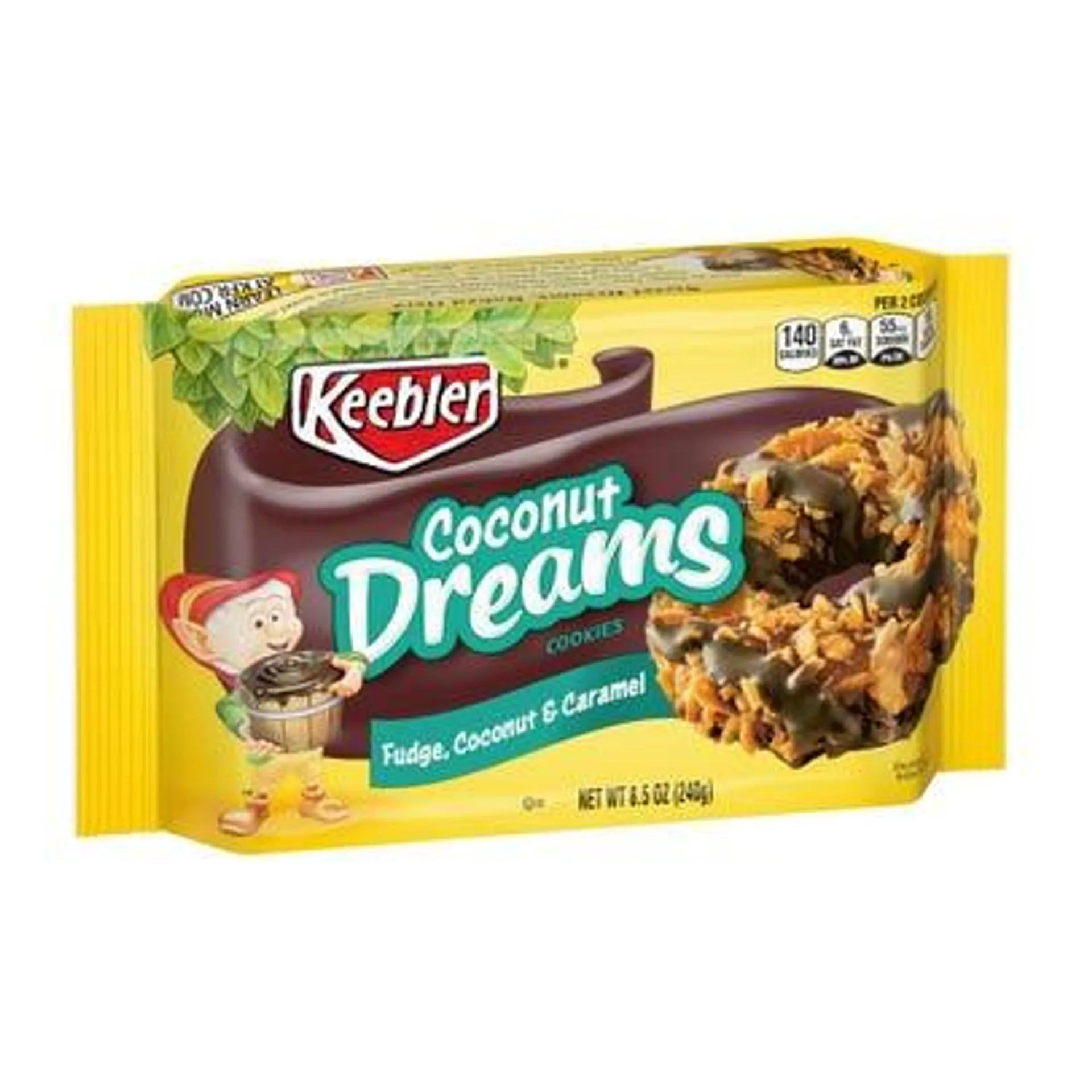 Keebler Coconut Dreams Cookies, Fudge, Caramel & Coconut, 8.5oz Tray