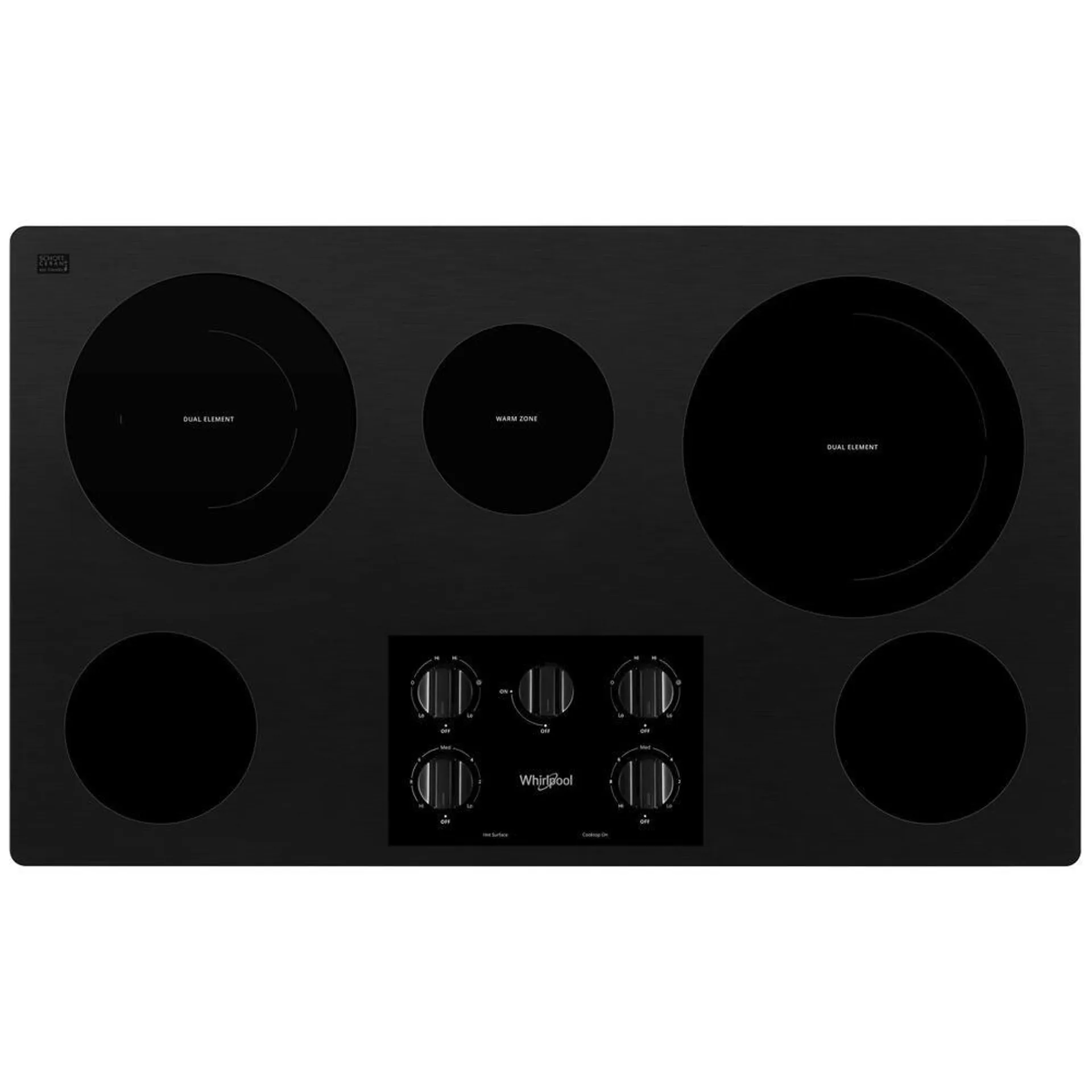 Whirlpool® 36" Black Electric Cooktop (Smooth Top)