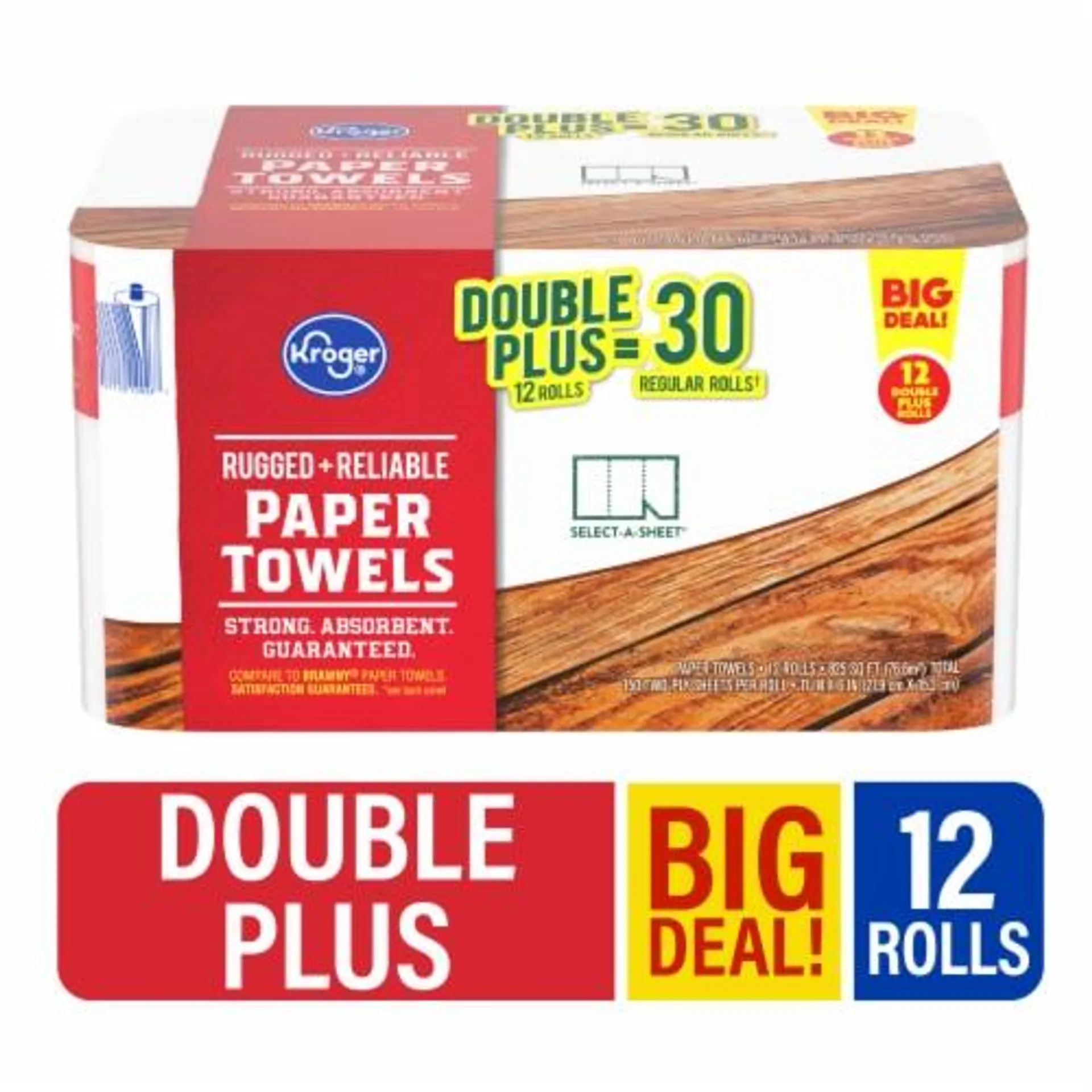 Kroger® Rugged + Reliable Paper Towels Double Plus Rolls BIG DEAL!