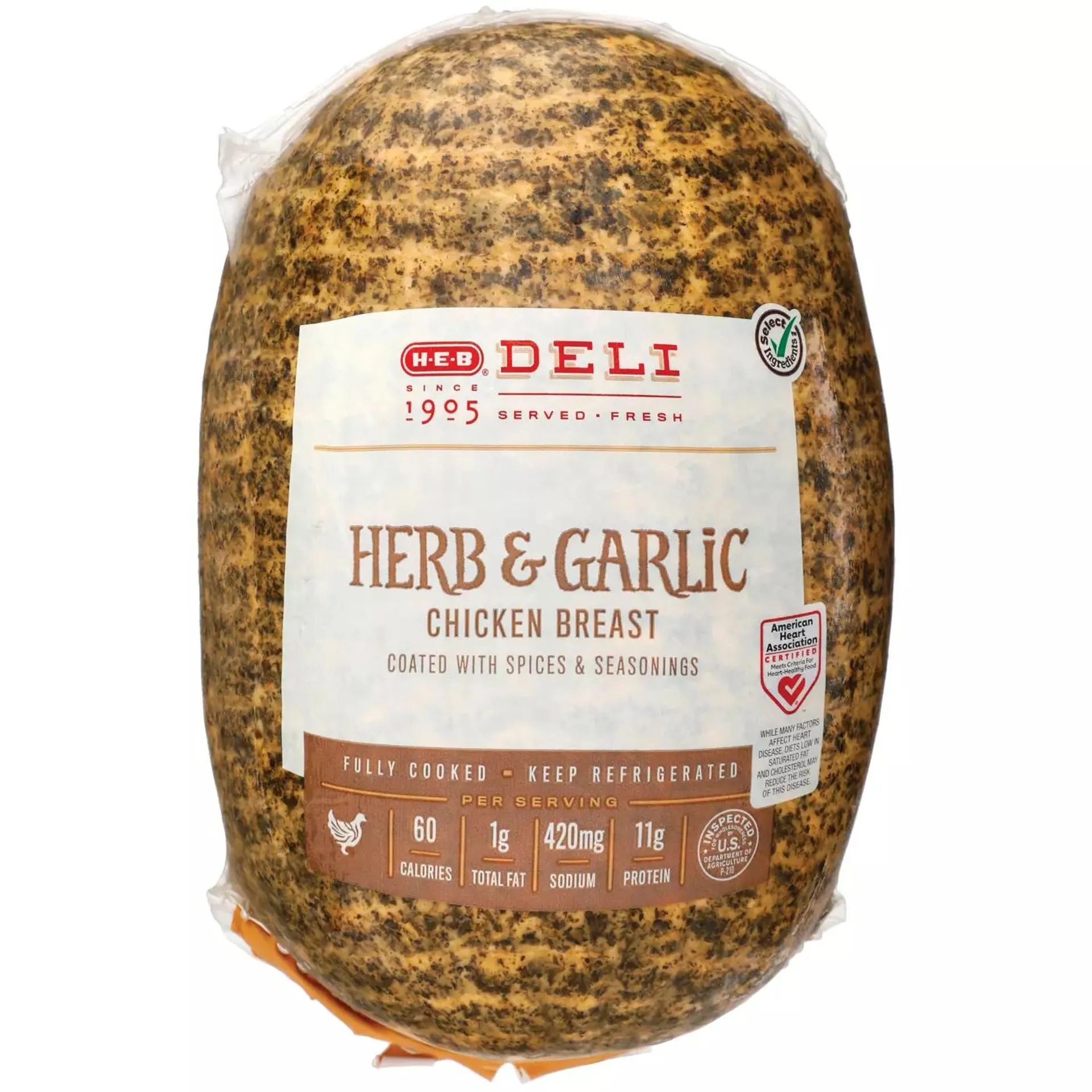 H‑E‑B Deli Herb & Garlic Chicken Breast, Custom Sliced