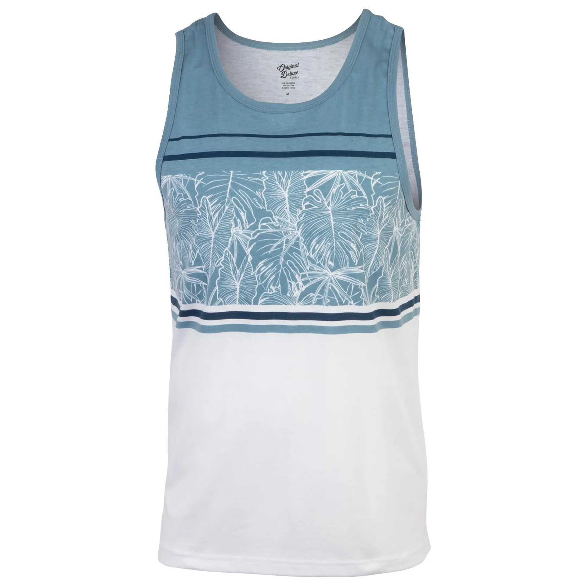 Original Deluxe Men's Palm Striped Tank Top