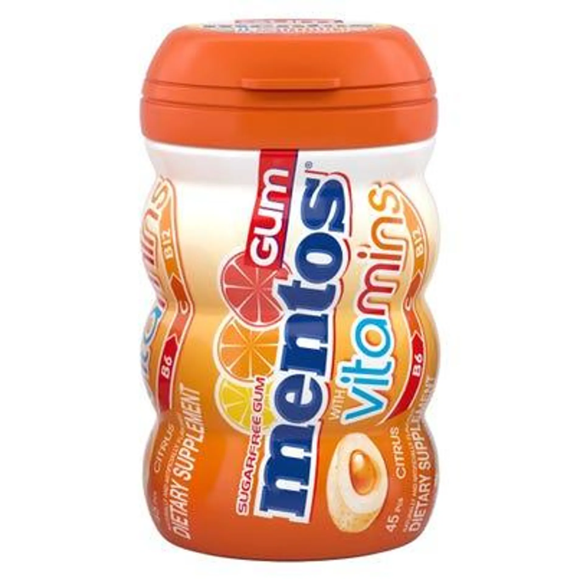 Mentos Sugar Free Gum W Vitamins, Citrus - 3.175 oz