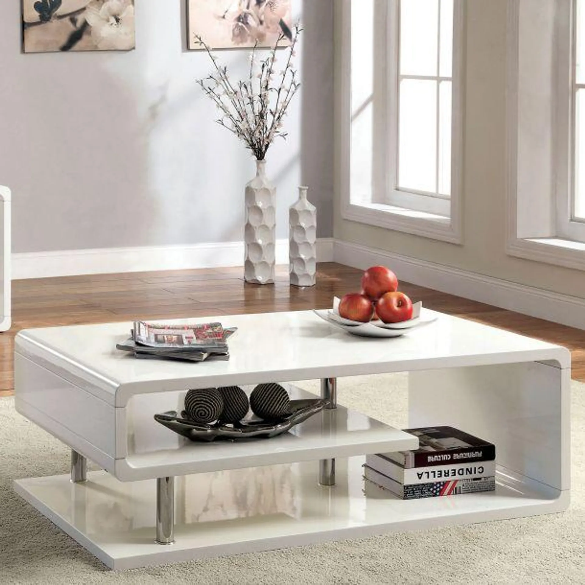 Ninove I Coffee Table - White/Chrome