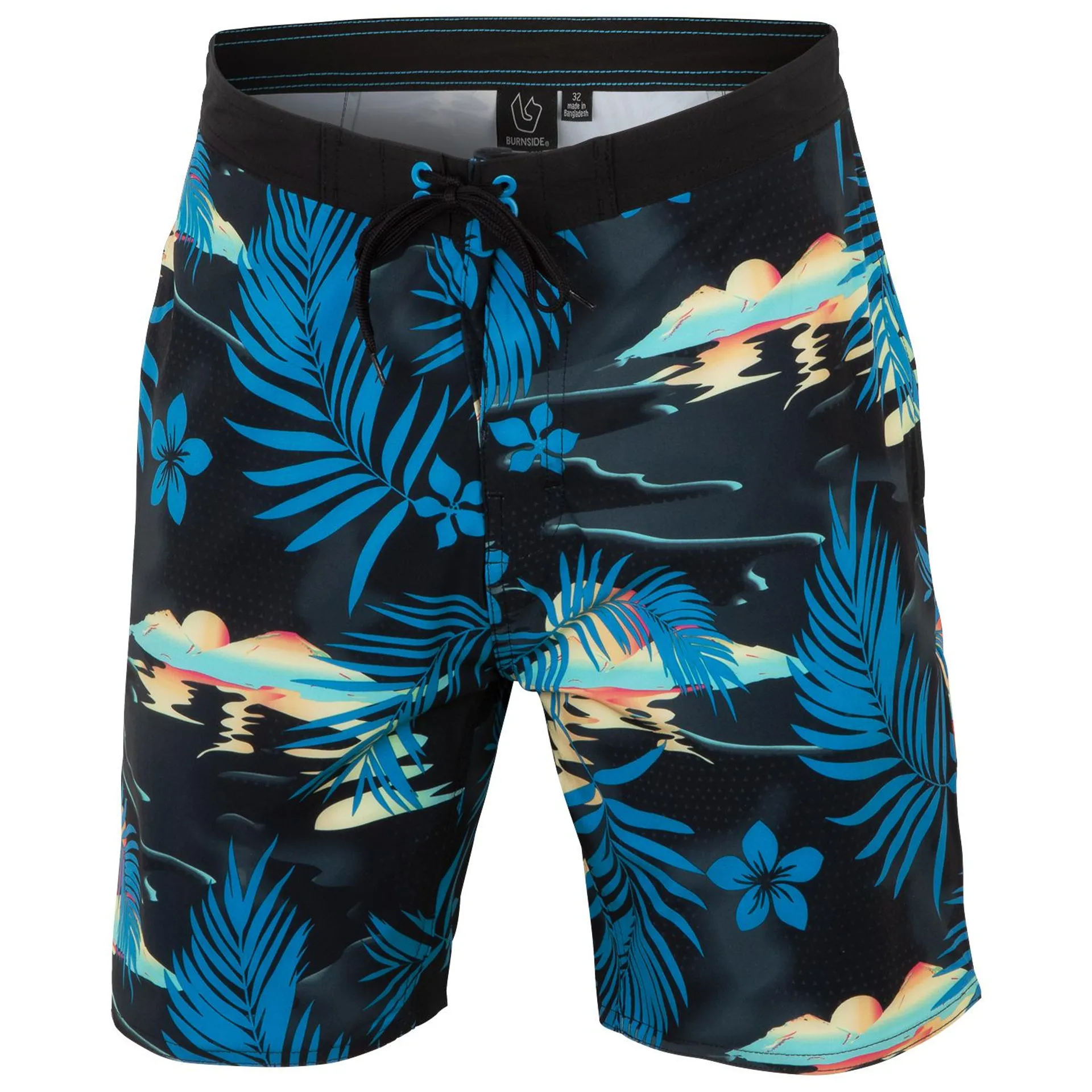 Burnside Men's All Over Palm Print Stretch Boardshorts