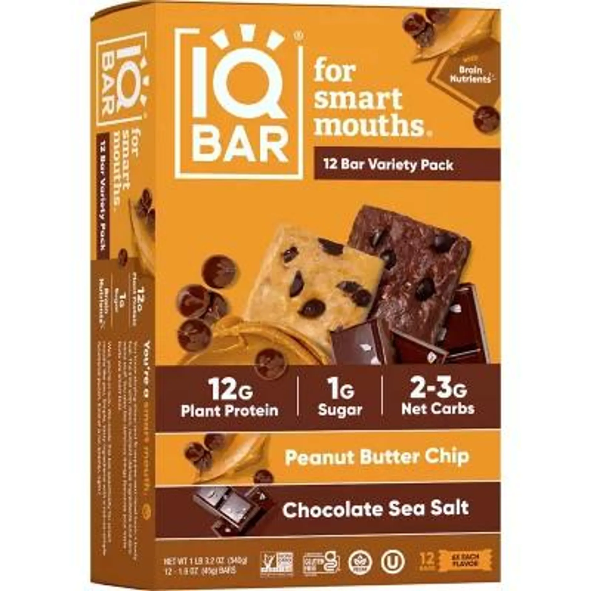 IQBAR Plant Protein Bar Variety Pack 12 ct.