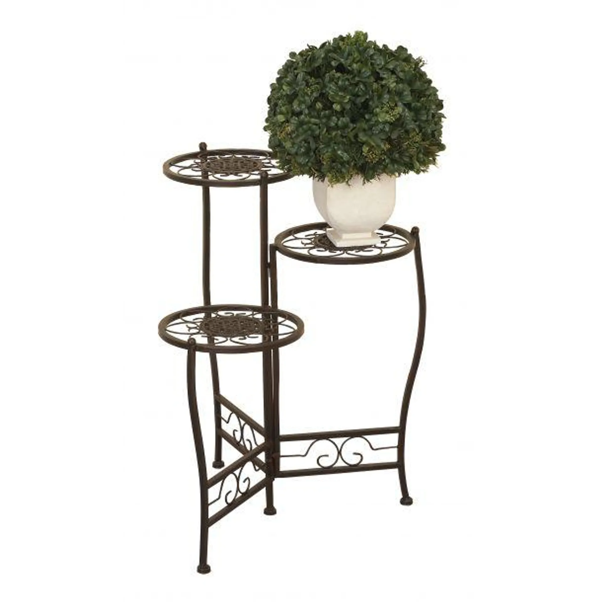 Set of 3 Brown Metal Traditional Plantstand, 24" x 18"