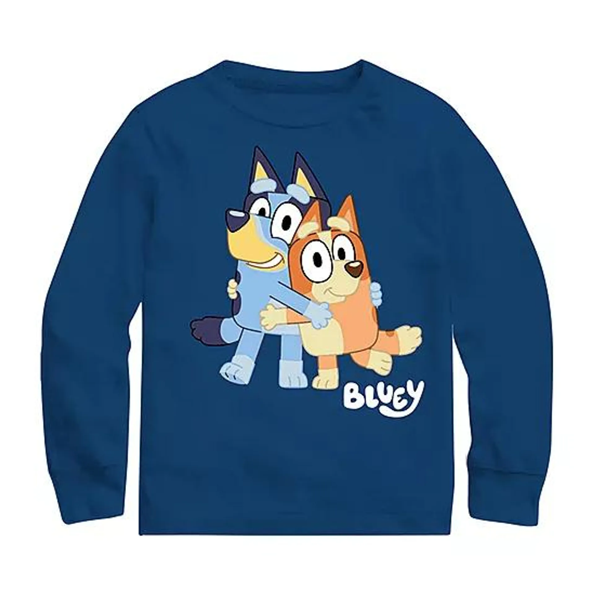 new! Toddler Boys Crew Neck Long Sleeve Bluey Graphic T-Shirt