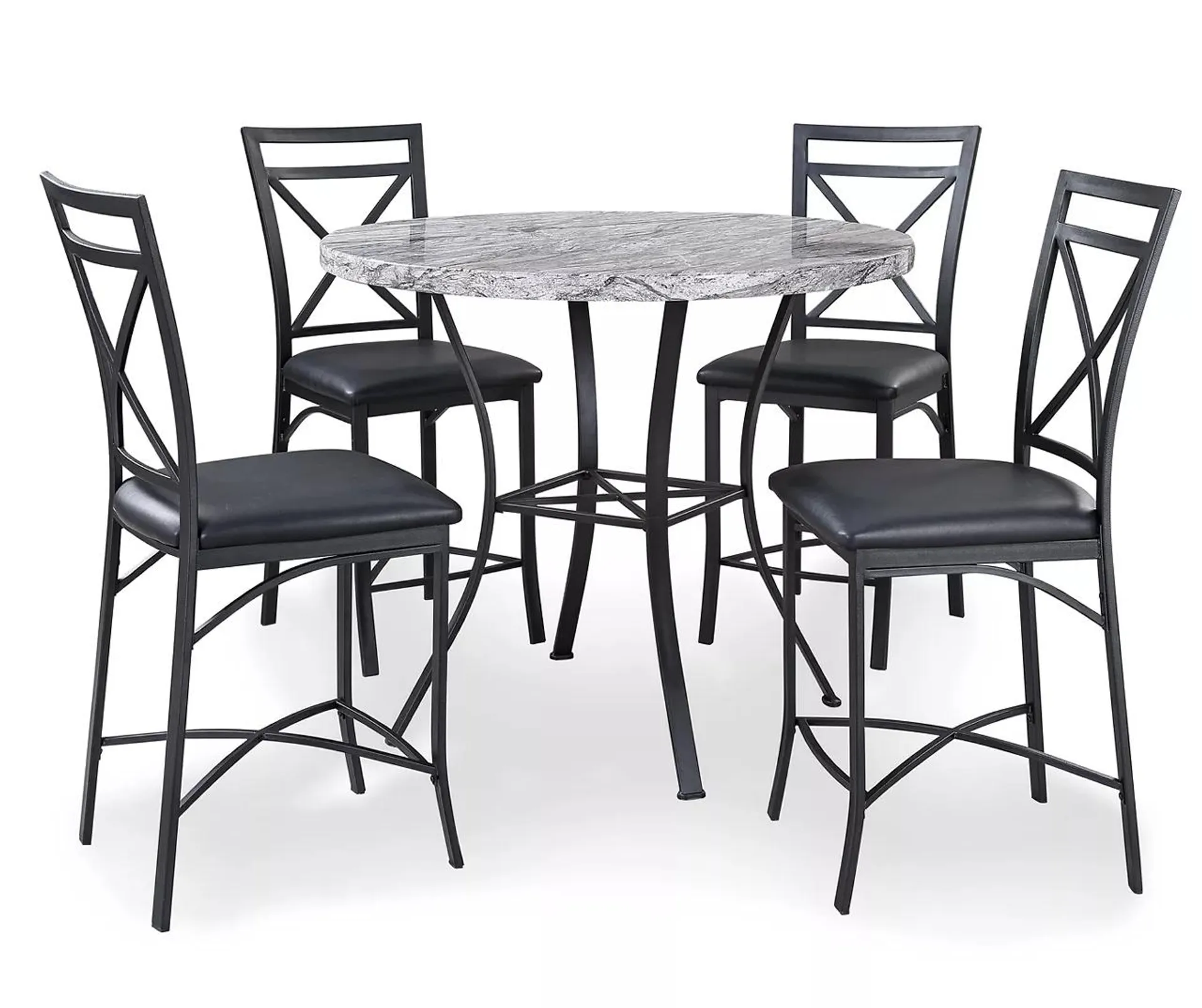 Faux Marble 5-Piece Pub Dining Set