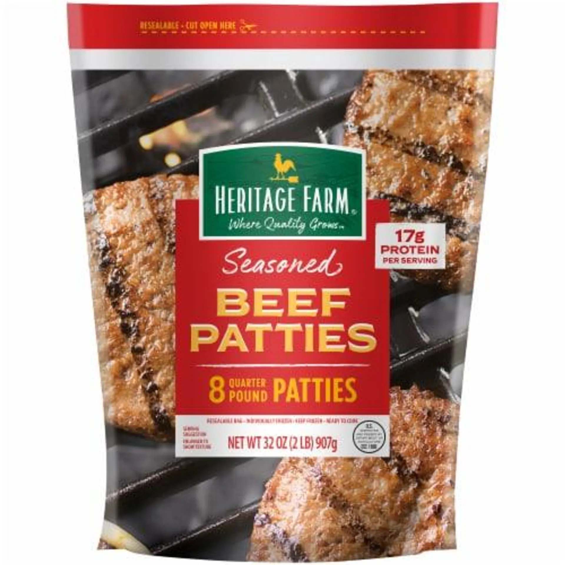 Heritage Farm® Seasoned Quarter Pound Beef Patties