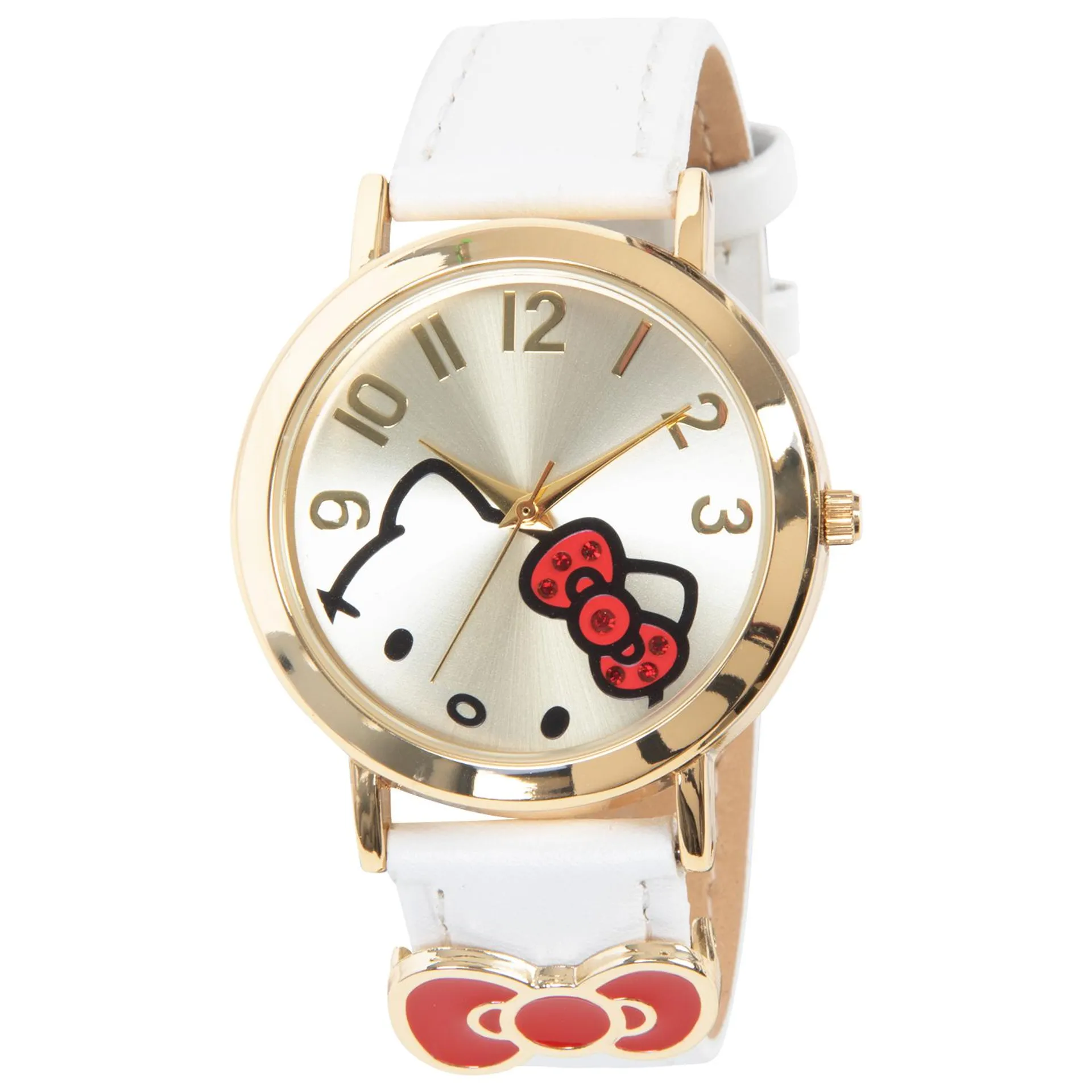 Sanrio Women's Hello Kitty Strap Watch With Bow Charm