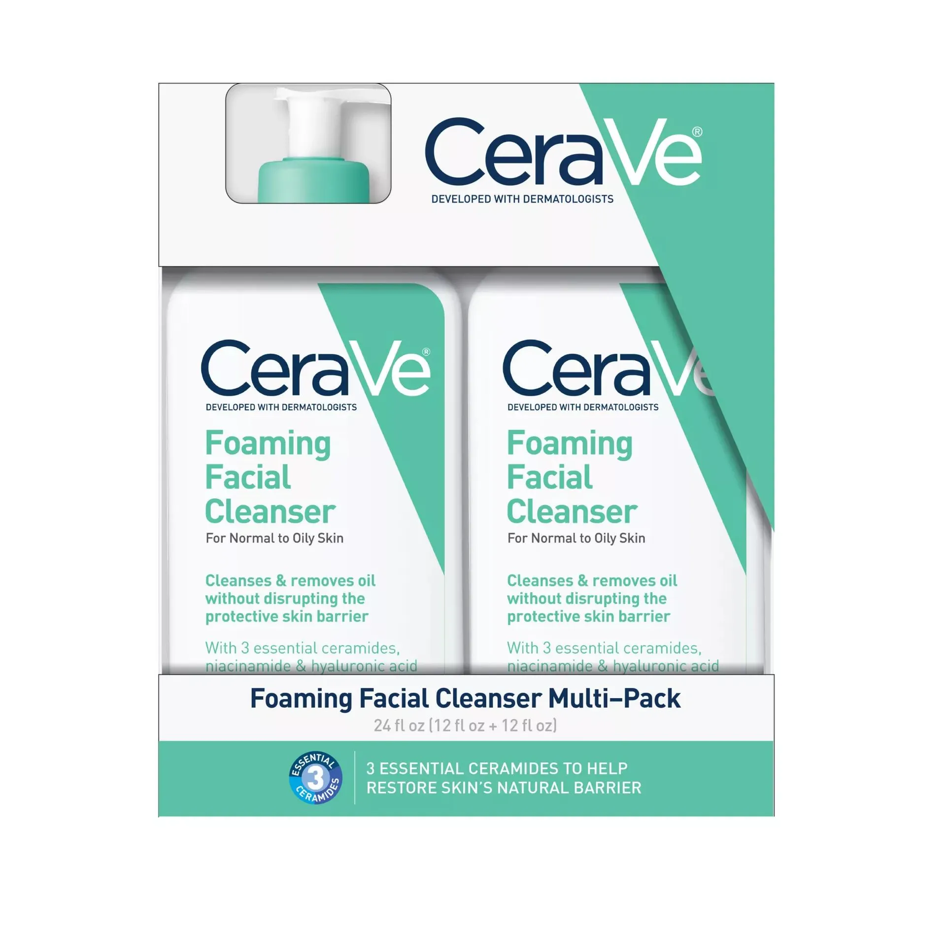 CeraVe Foaming Cleanser, 2 pk./12 oz.