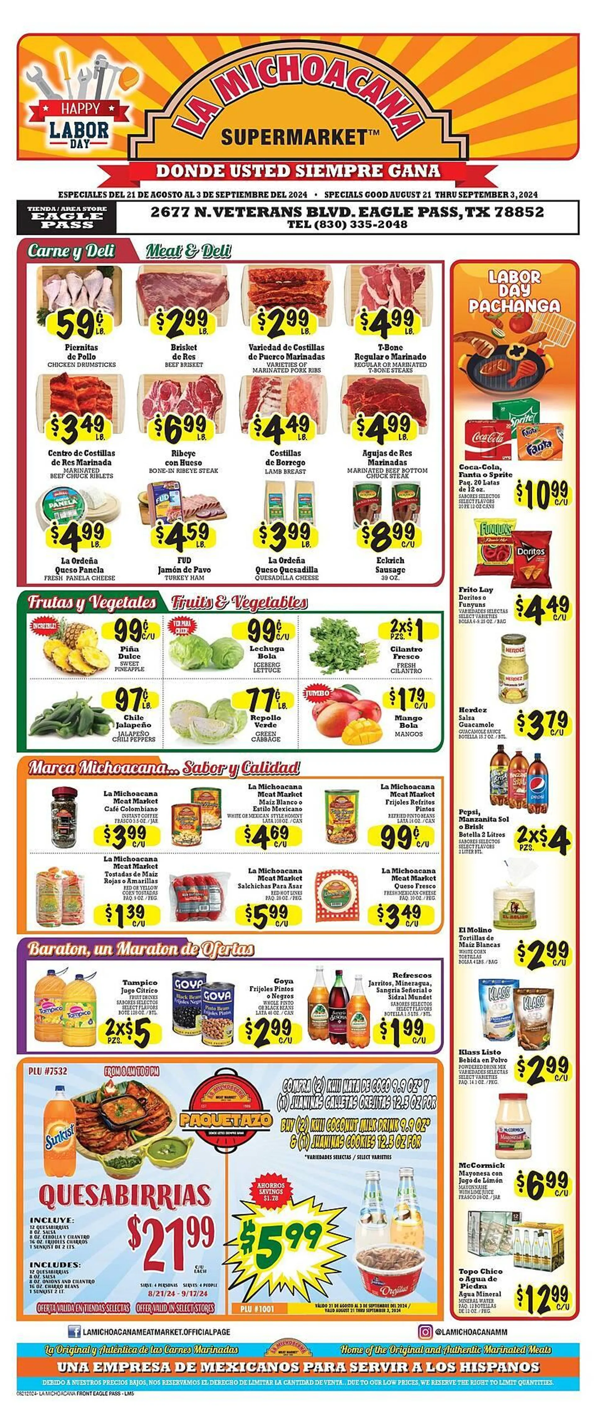 La Michoacana Weekly Ad - 1