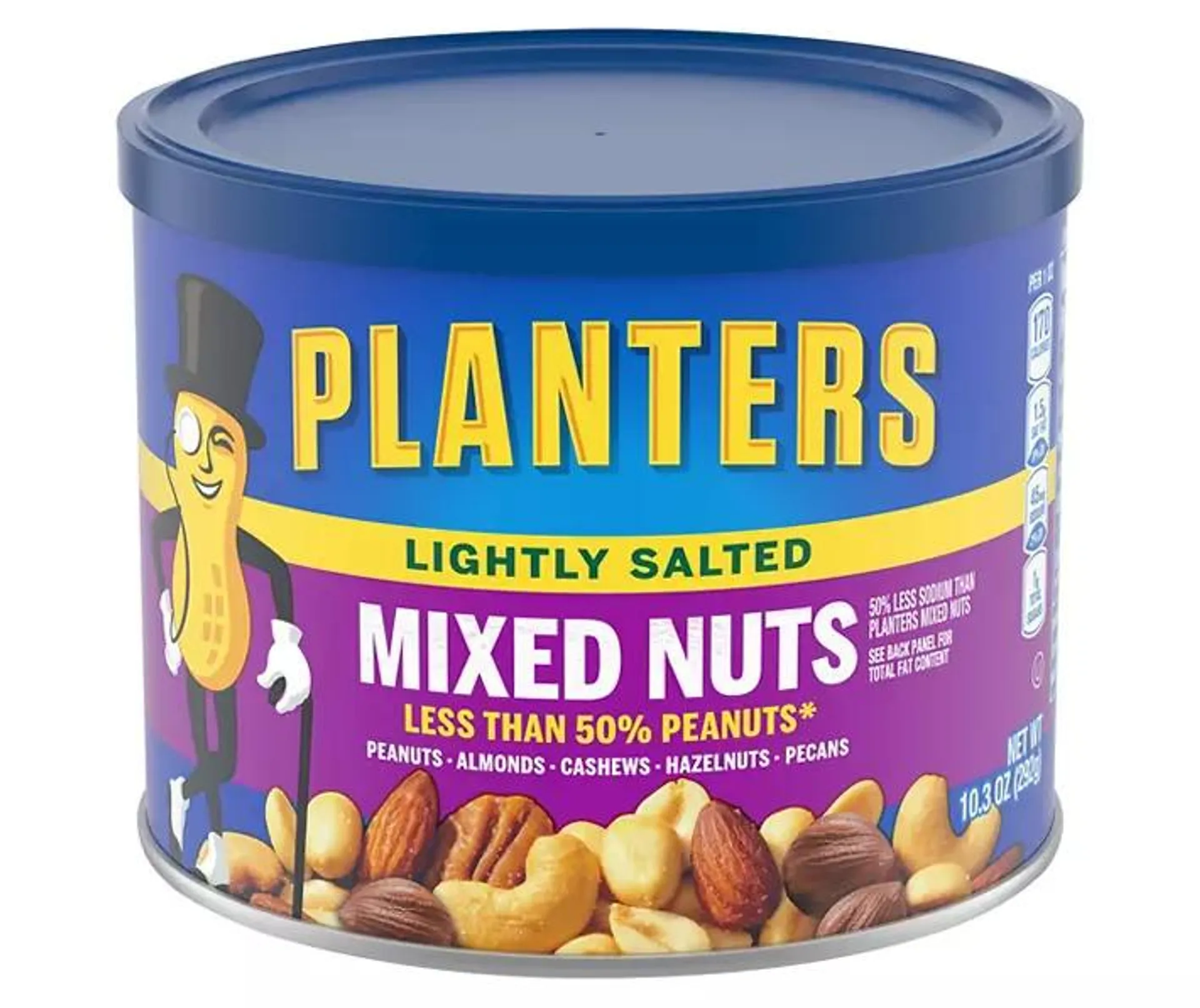 Planters Lightly Salted Deluxe Mixed Nuts, 10.3 oz Canister