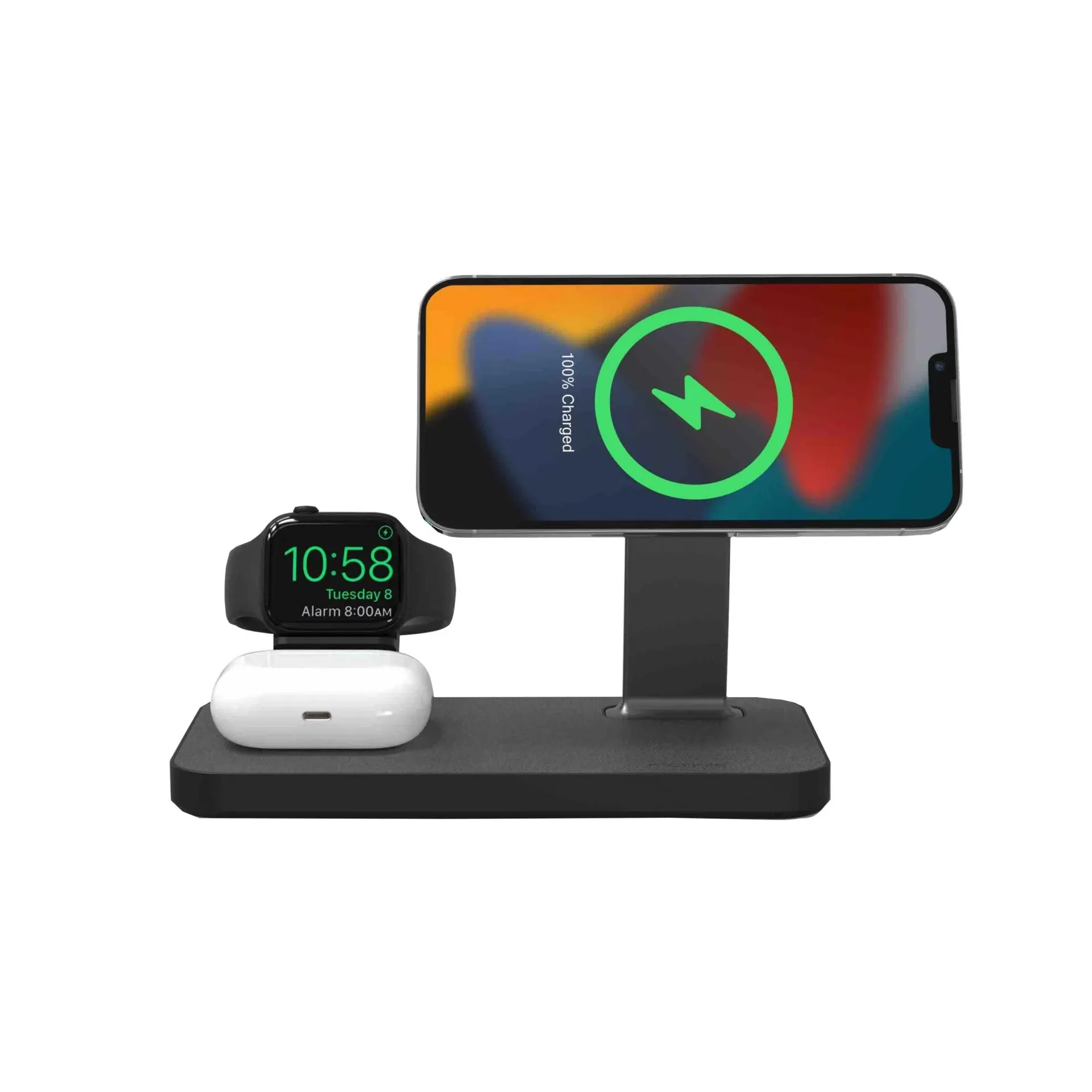 Mophie Snap+ 3-in-1 Charging Stand with Watch Adapters - Black