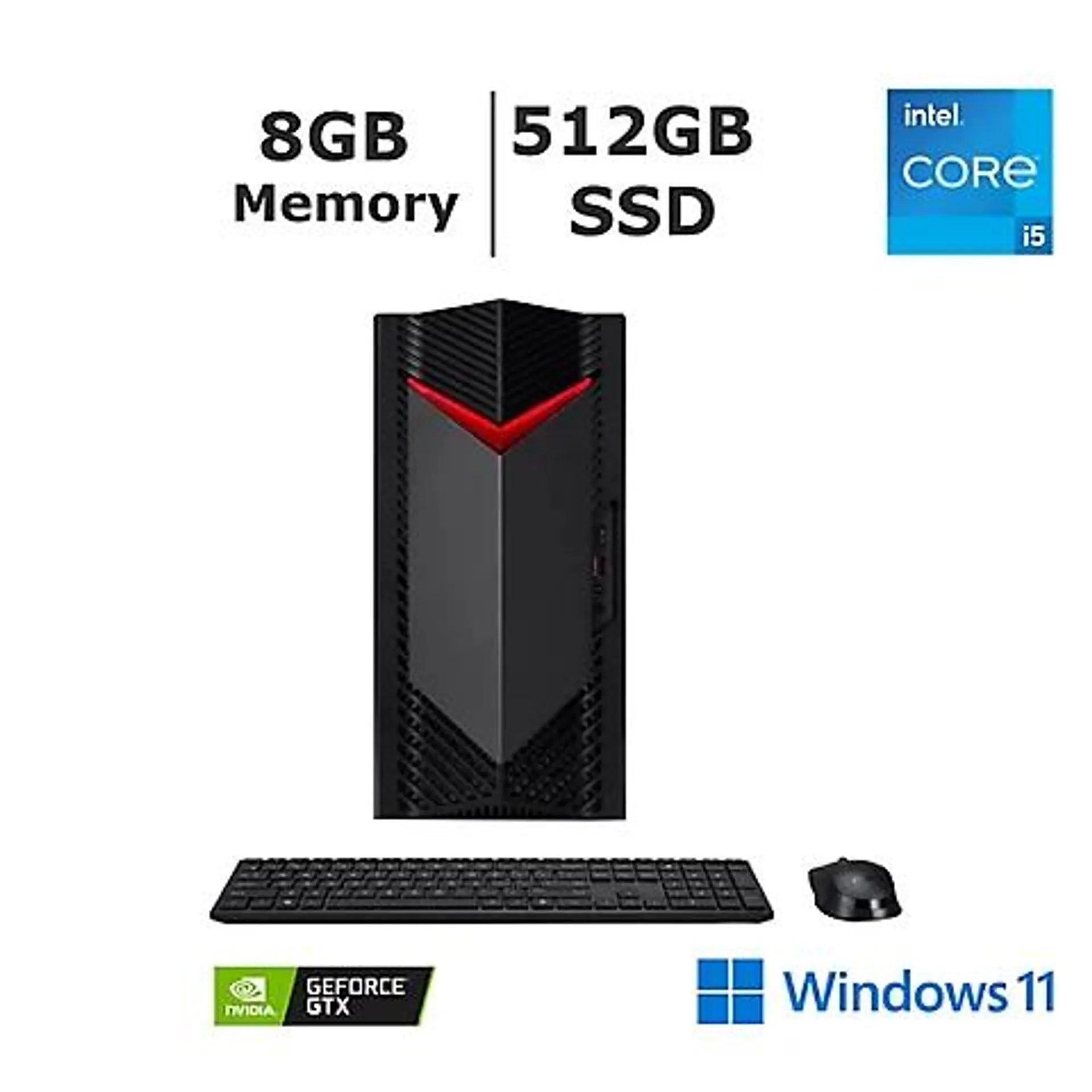 Acer Nitro 50 Desktop, Intel i5-13400F Processor, 8GB Memory, 512GB SSD, GTX 1650 Graphics