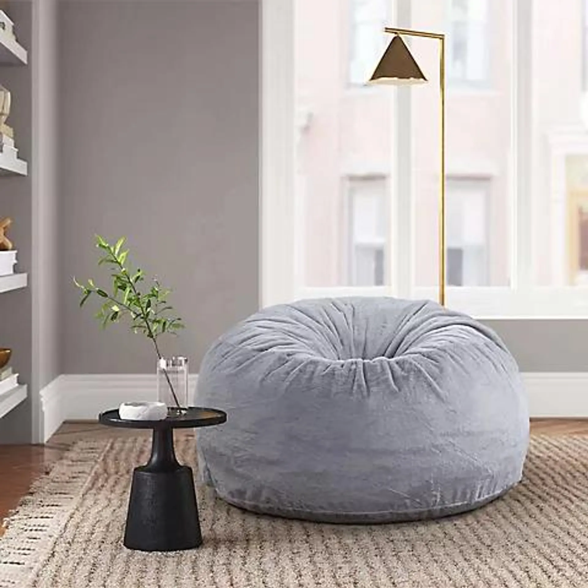 Berkley Jensen Plush Fabric Lounger - Gray