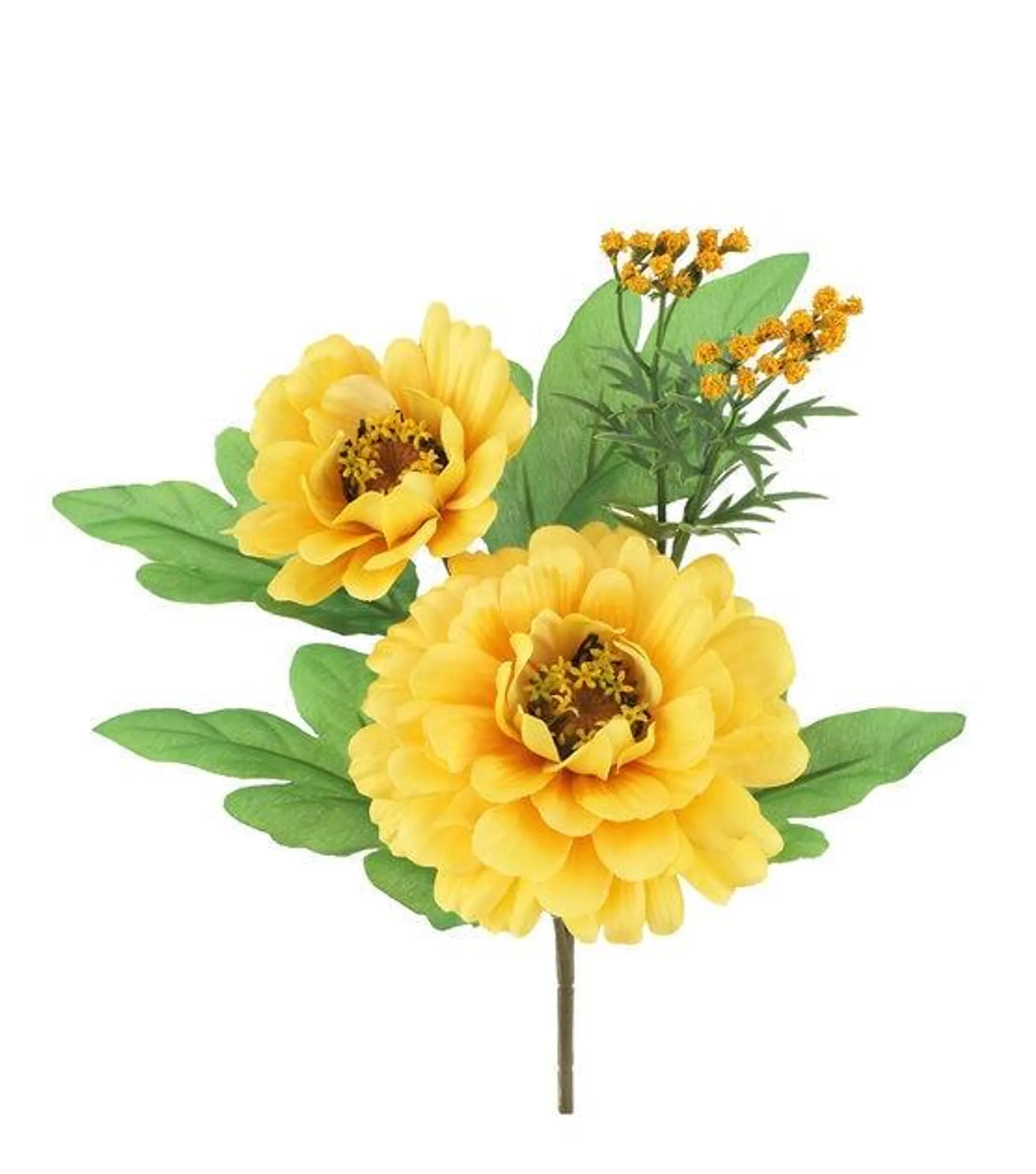 9.5" Summer Yellow Zinnia Pick by Bloom Room