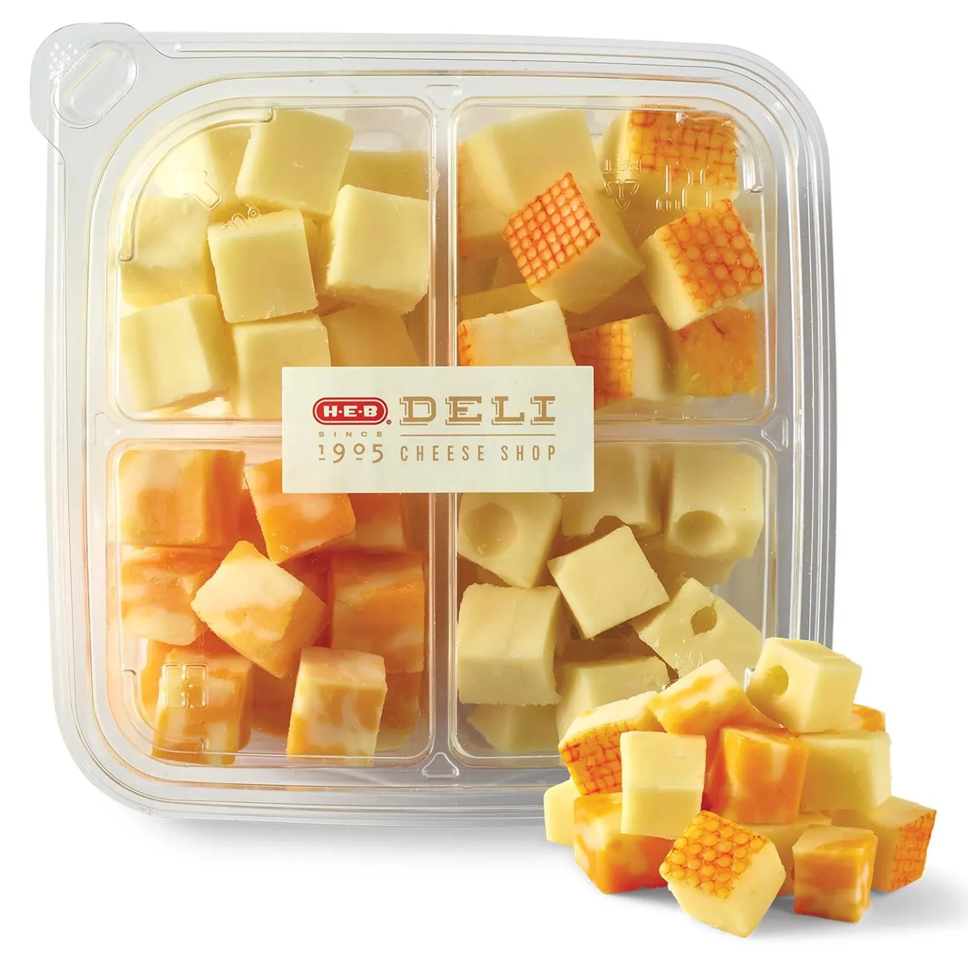 H‑E‑B Deli Cheese Cubes – Colby Jack, Muenster, Swiss & White Cheddar