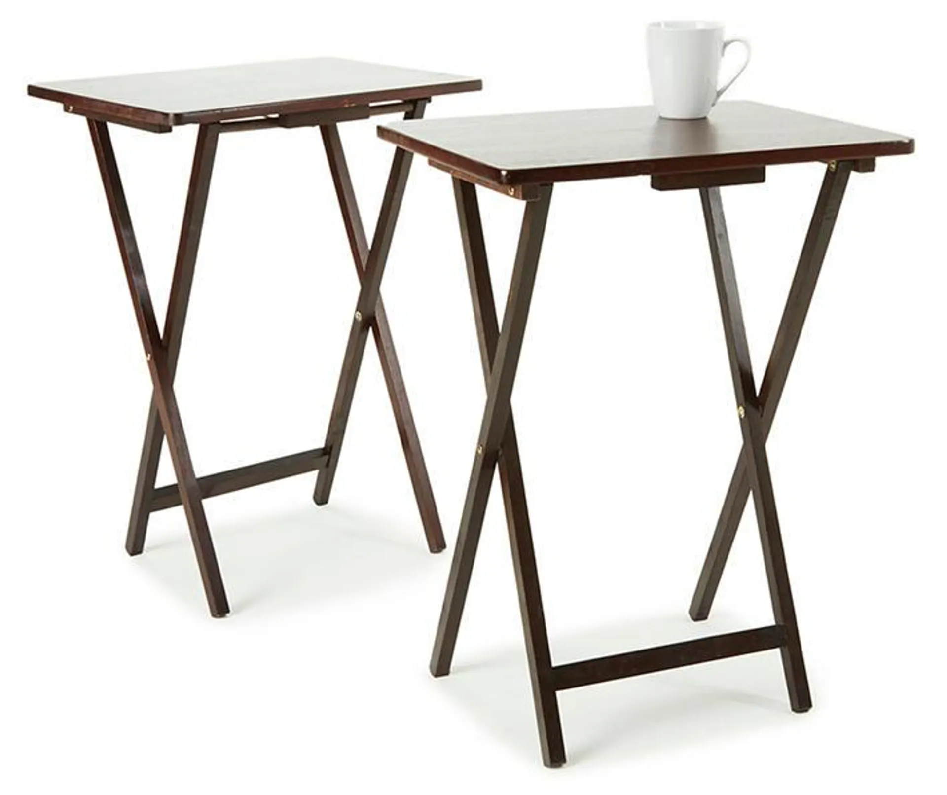 Espresso Tray Tables, 2-Pack