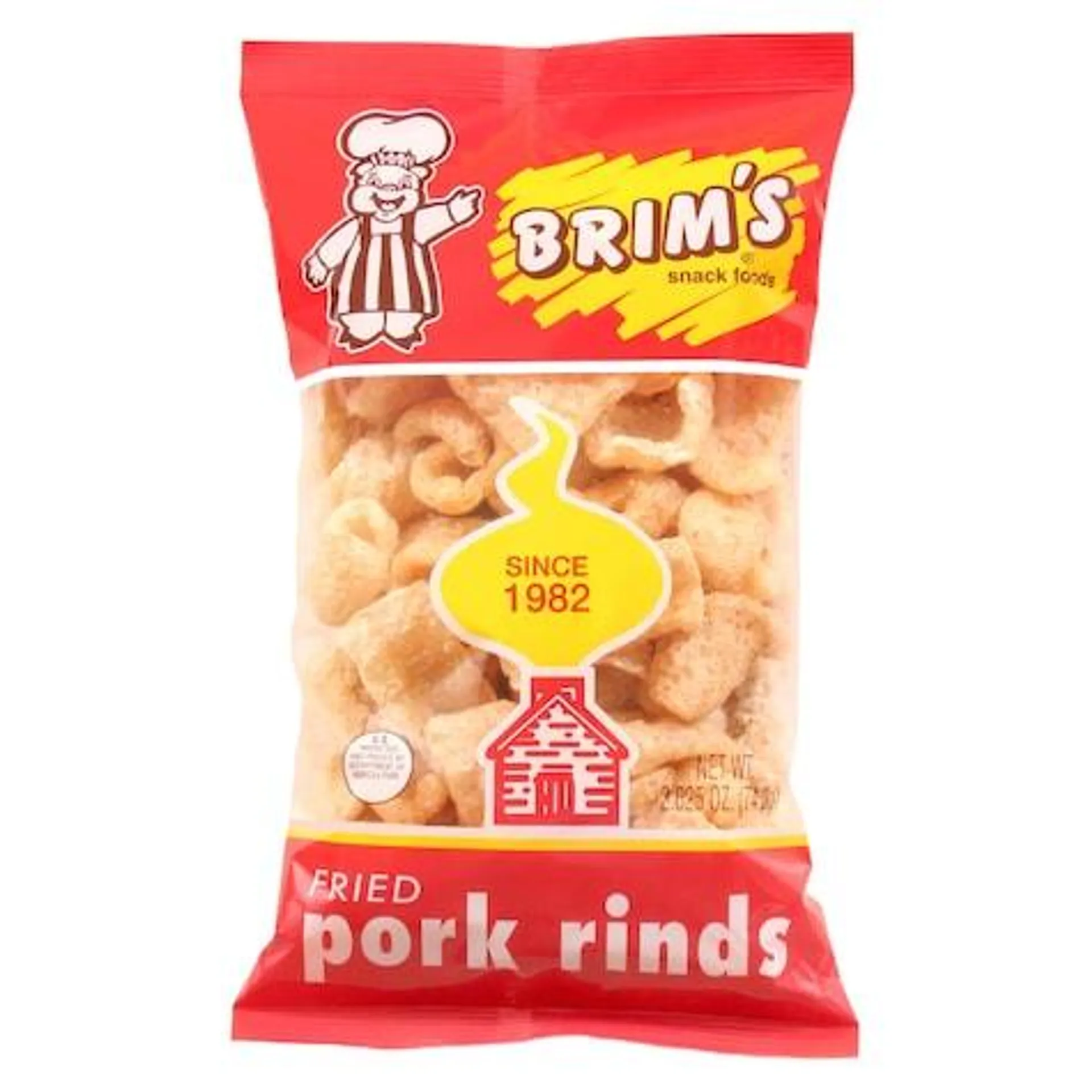 Brim's Fried Original Pork Rinds, 2.625 oz. Bags