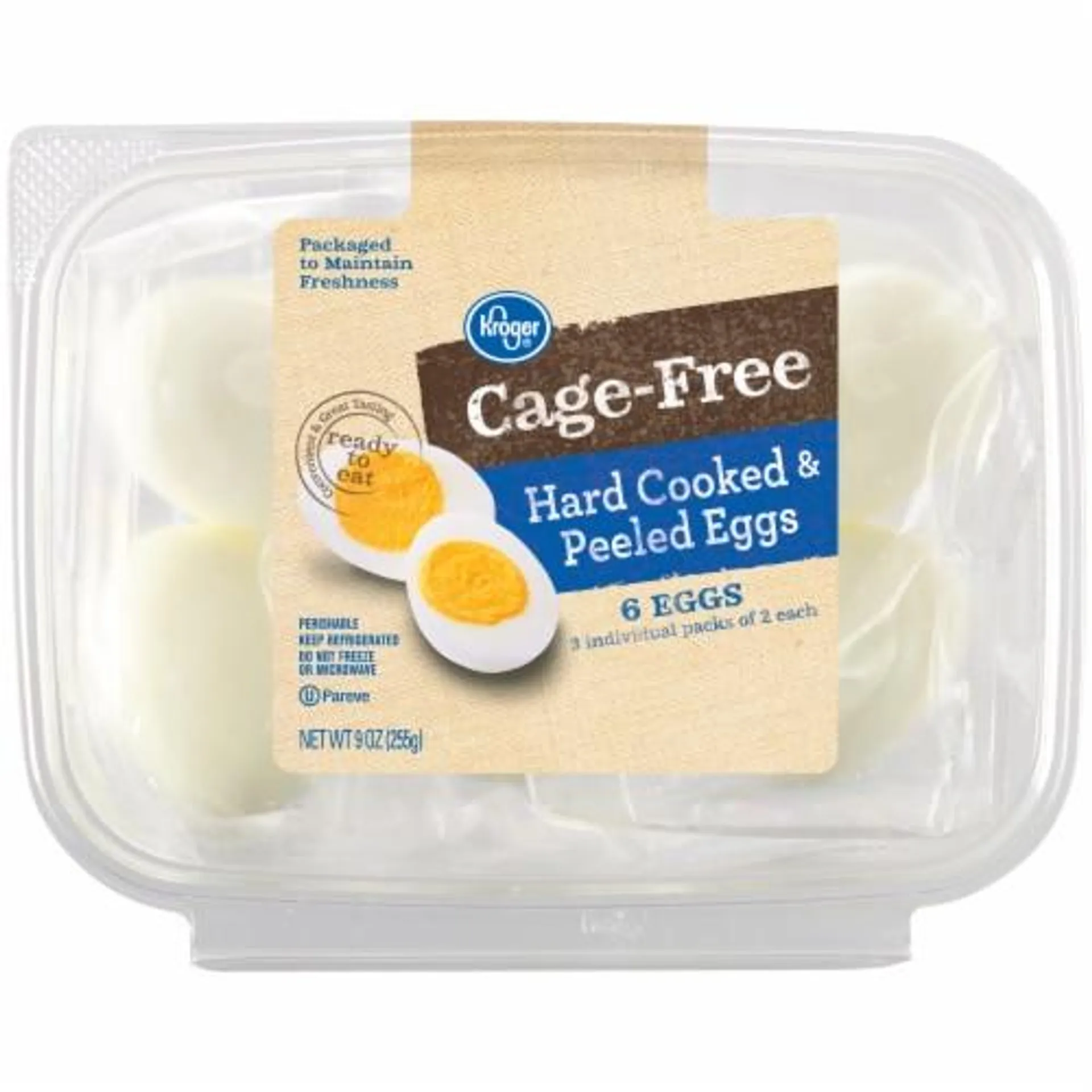 Kroger® Cage Free Hard Cooked Peeled Eggs